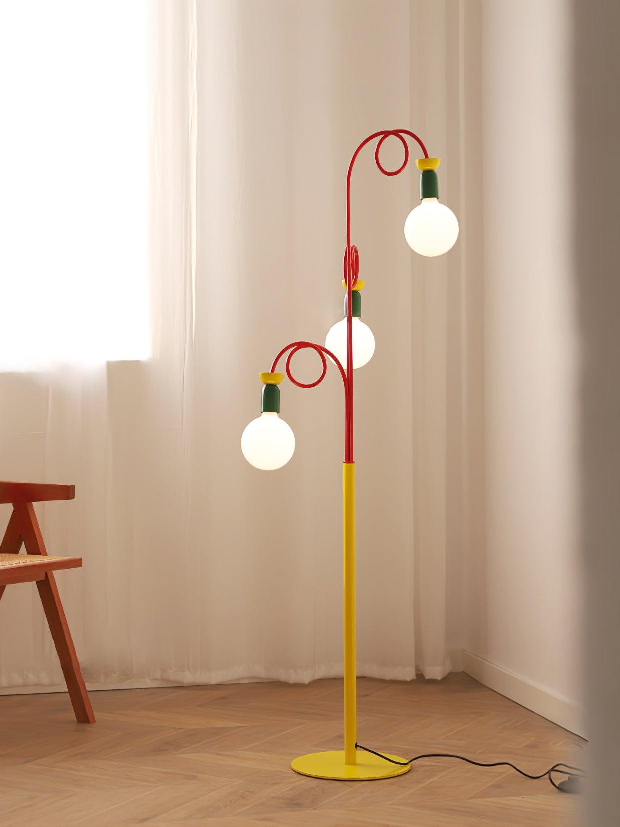 Modern Circle Play Floor Lamp for Living Room - Adjustable LED Standing Light for Bedroom, Nursery & Office - Stylish Ambient Lighting for Home Decor