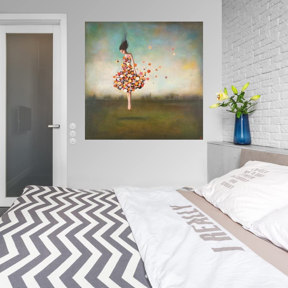 Boundlessness in Bloom - Premium Canvas Wall Art by Artist Duy Huynh - 32x32 Inch Ready-to-Hang Painting for Living Room, Bedroom, Office Decor - Modern Floral Home Decor for Housewarming Gifts & Interior Design