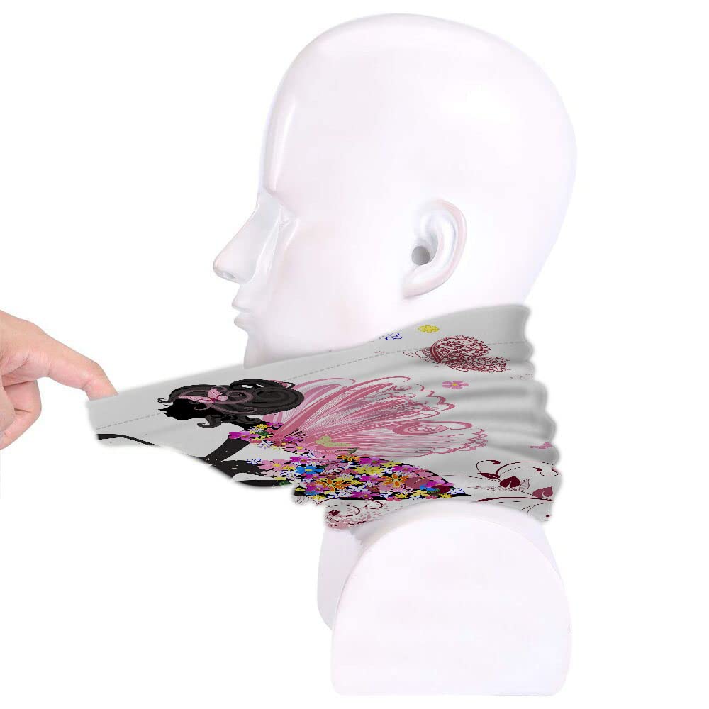 WONDERTIFY Pink Rose Flower Neck Warmer for Women - Soft Winter Scarf Wrap, Fashionable & Warm Accessory for Cold Weather, Outdoor Activities, and Holiday Gifts