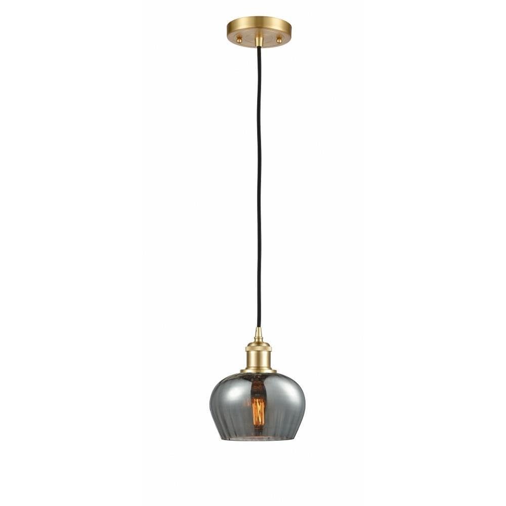 Innovations Lighting 516-1P-SG-G93 Fenton Mini Pendant Light - Modern Single Bulb Hanging Fixture for Kitchen Island, Dining Room & Bedroom Decor
