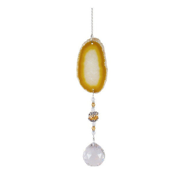 Natural Raw Stone Cut Crystal Suncatcher - Handmade Sun Catcher Prism for Window Decor, Garden Ornament & Spiritual Healing | Perfect for Home, Office & Meditation Spaces