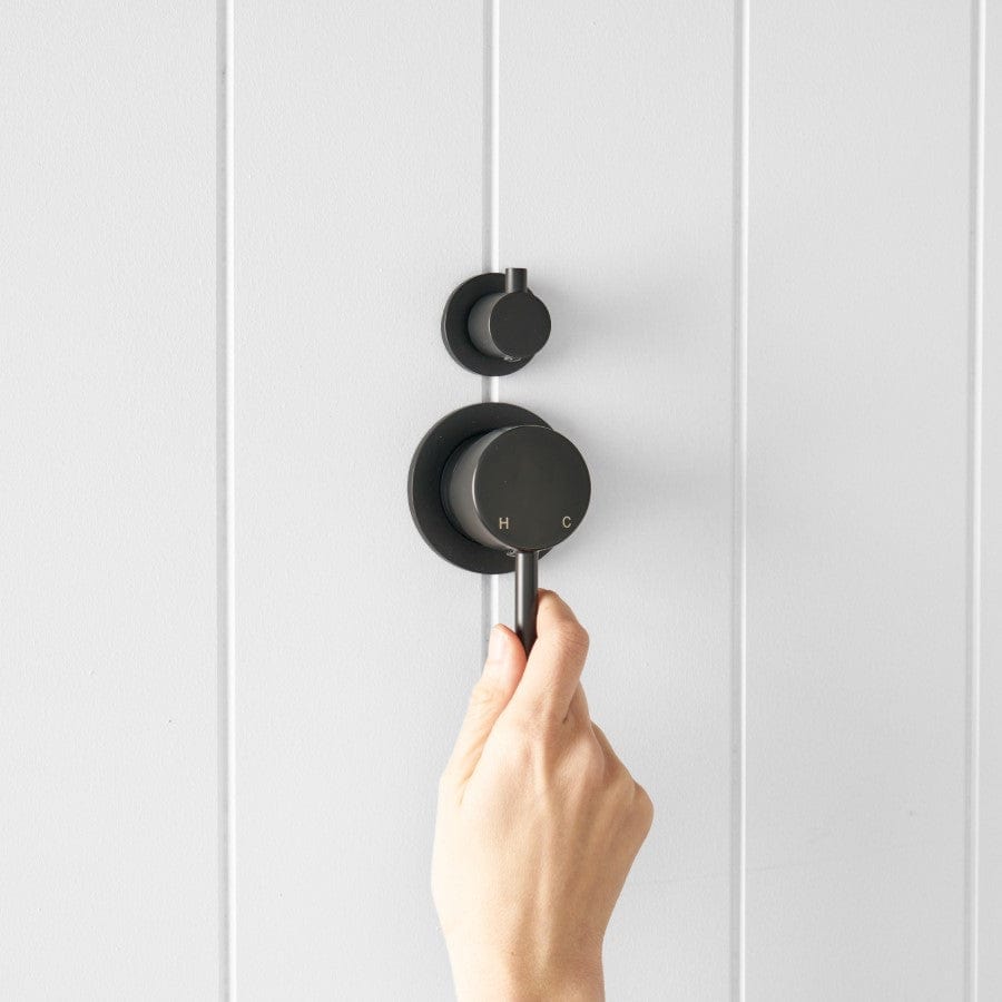 Premium Matte Black Shower Diverter and Mixer Valve - Perfect for Bathroom Renovations and Modern Home Upgrades