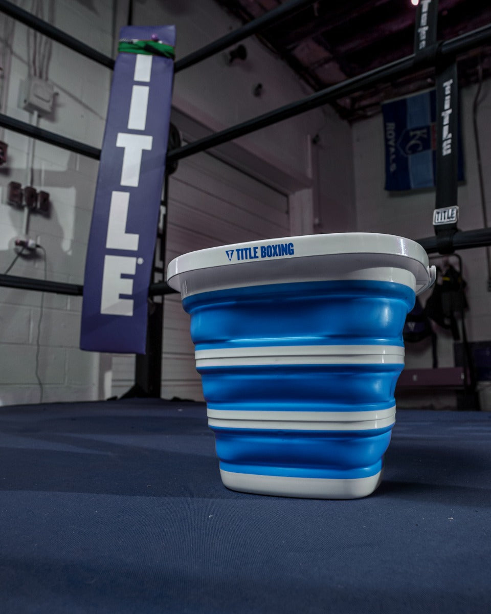 TITLE Boxing Collapsible Bucket - Portable Folding Training Equipment for Punching Bag Water & Ice - Perfect for Home Gym, Boxing Training, and Martial Arts Practice