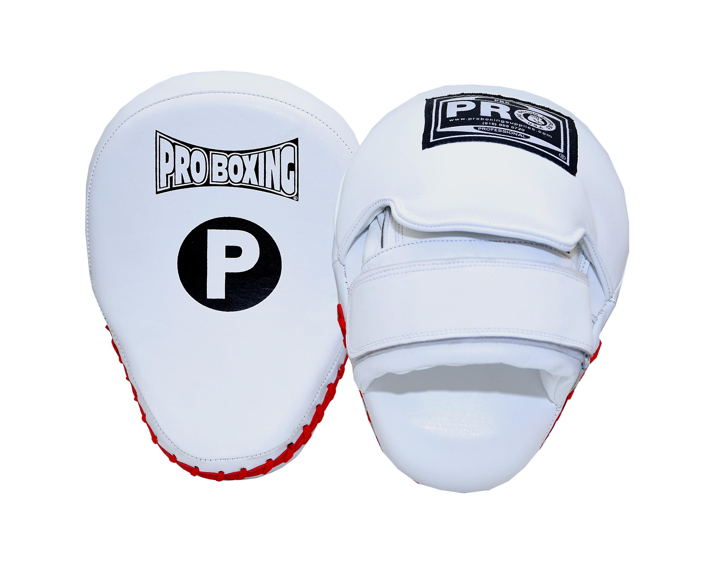 ProBoxing® Professional Focus Curve Mitt - White | Boxing Training Pads for Speed & Accuracy | Perfect for MMA, Kickboxing & Fitness Workouts