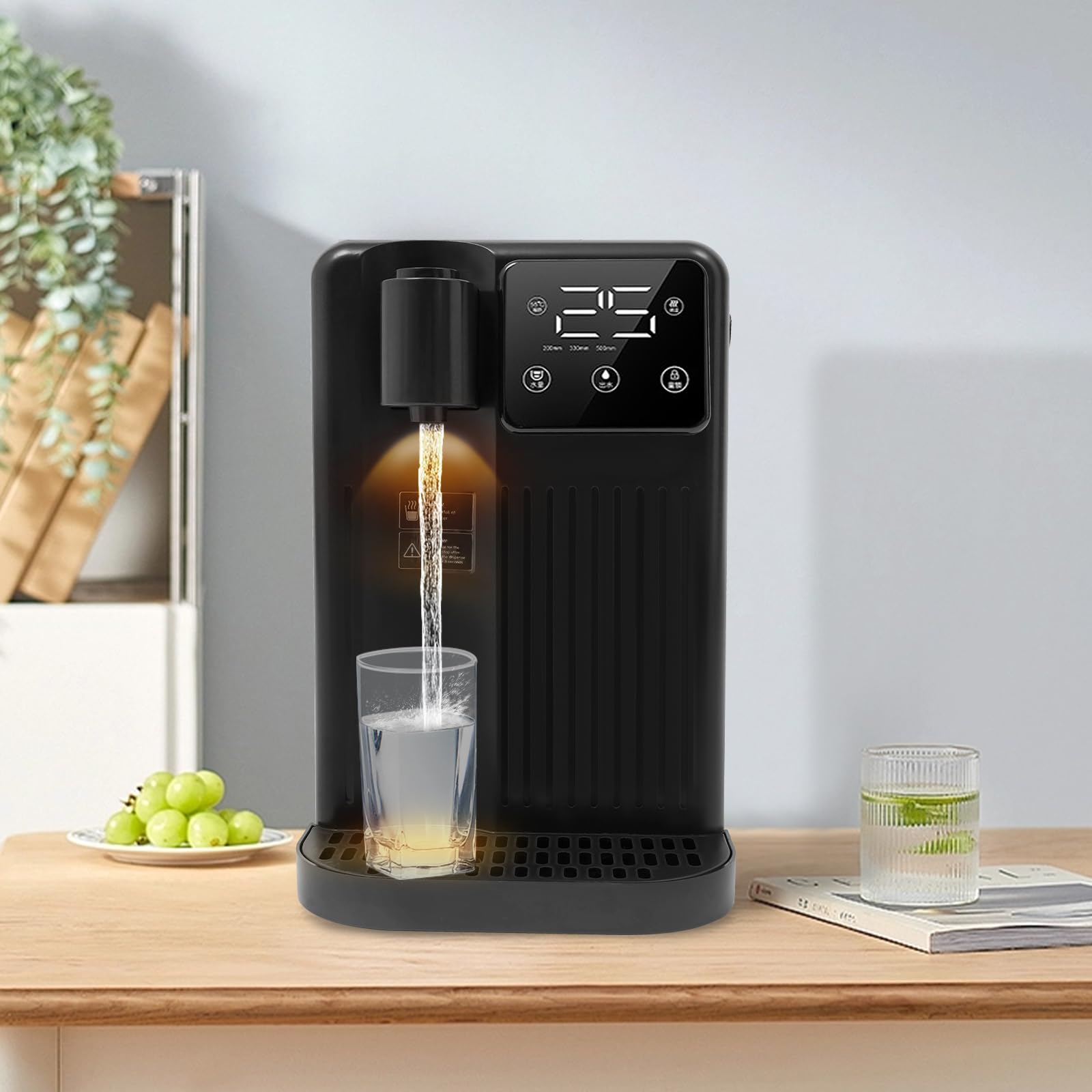 3L Instant Hot Water Dispenser - 0.79gal Electric Countertop Water Boiler with Quick 3-Second Heating, 3 Temperature Settings & Built-in Filter - Perfect for Home, Office, Tea & Coffee Making (Black)