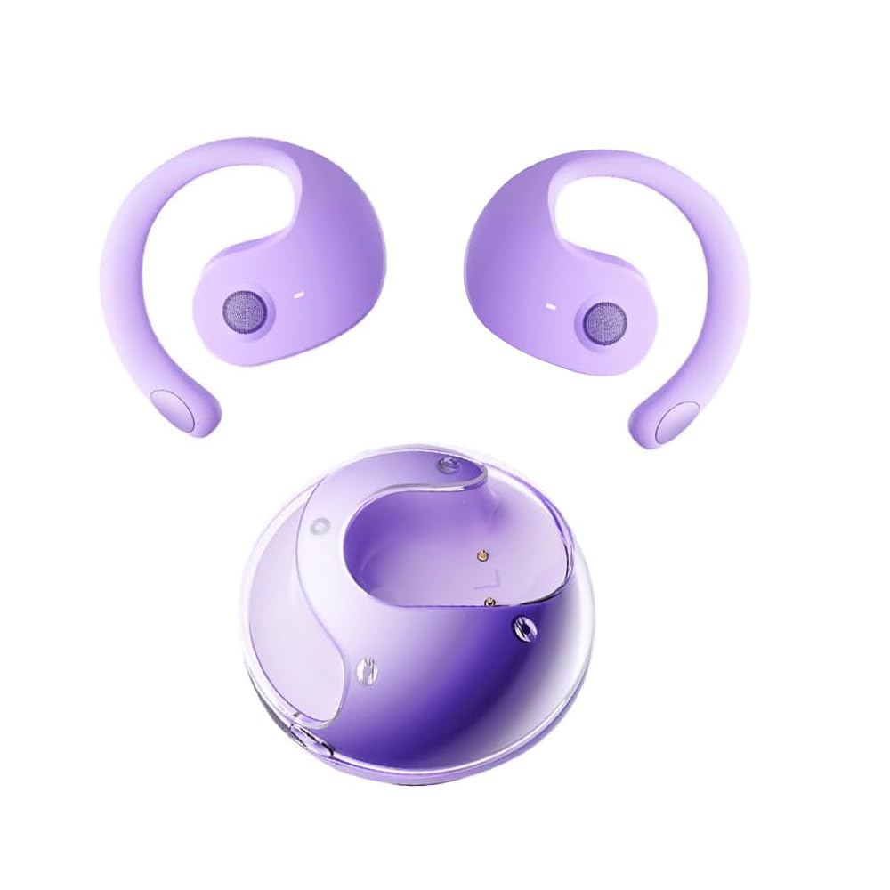 Wireless Bluetooth Earbuds with Charging Case - Ball Shape TWS Gaming Headphones, Low Latency for iPhone & Android (Purple) - Perfect for Gamers, Runners, Fitness & Sports Enthusiasts
