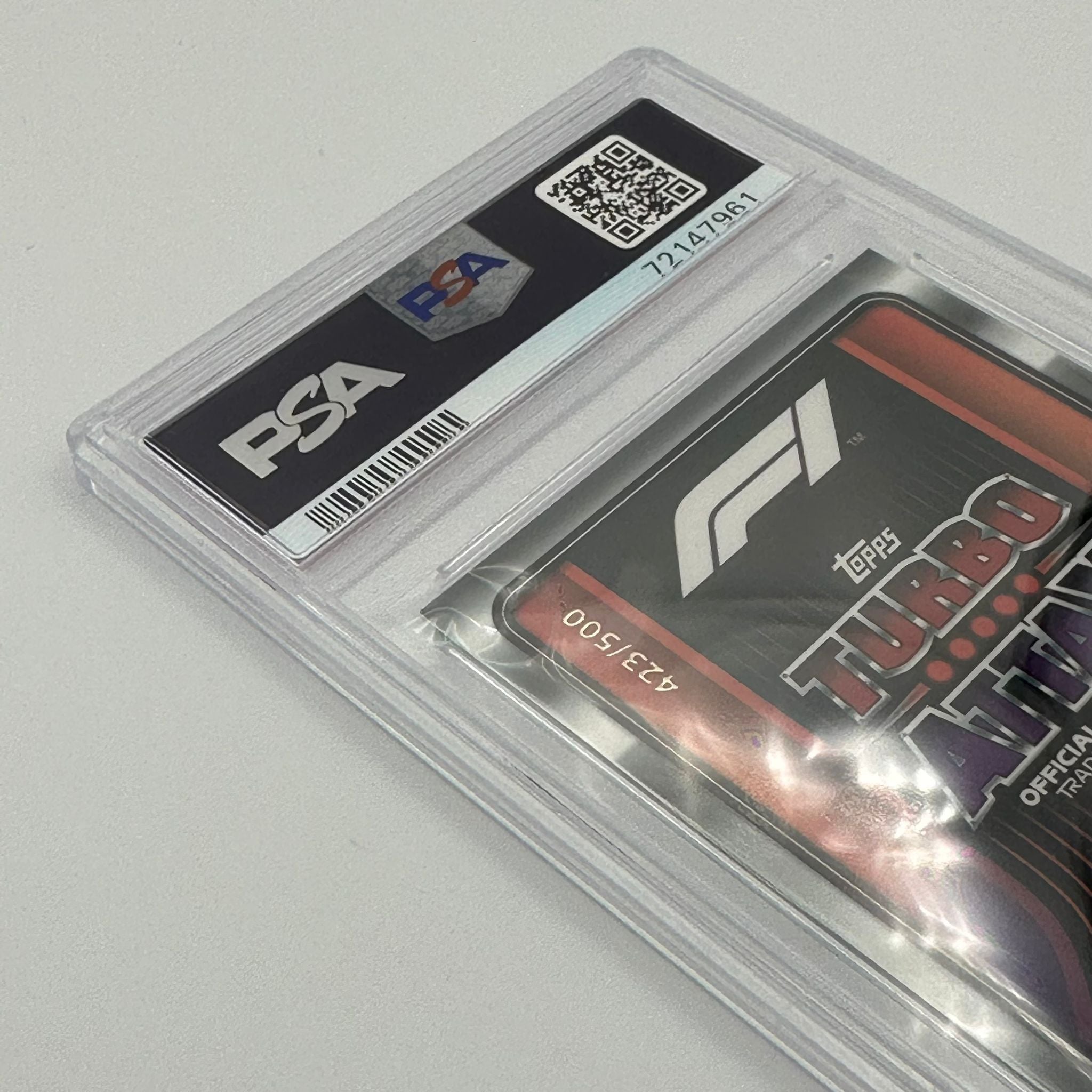 PSA 9 Graded Max Verstappen #299 Superstar Mirror Green 423/500 - Rare Racing Collectible for Display & Investment