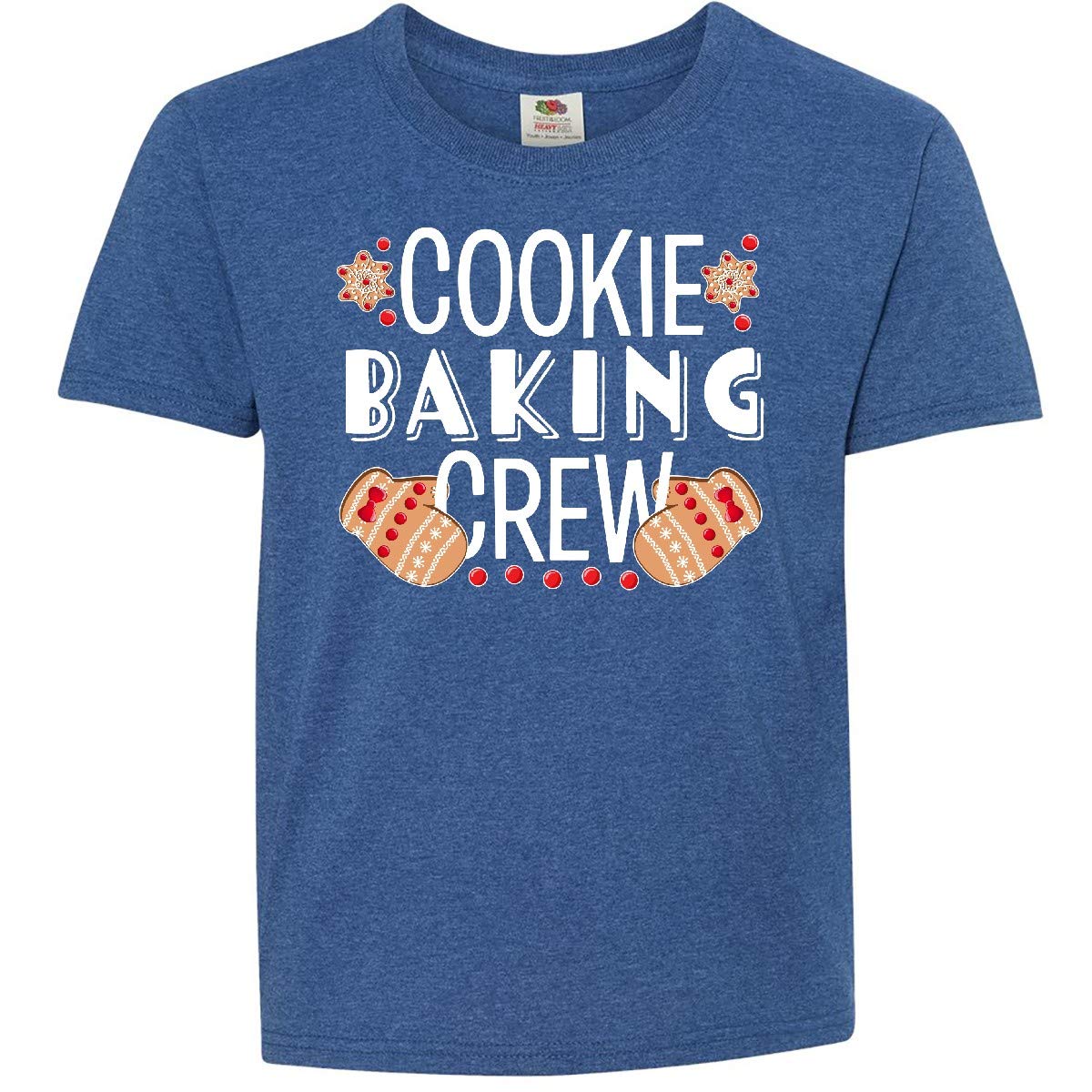Inktastic Christmas Cookie Baking Crew with Oven Mitts Youth T-Shirt - Fun Holiday Baking Outfit for Kids & Family Activities