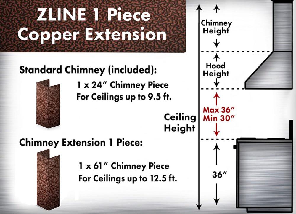 ZLINE 61 Inch Extended Chimney Range Hood 8667E E - Stainless Steel Kitchen Vent Hood for Gas Stove, Cooktop & Oven - Perfect for Modern & Farmhouse Style Kitchens
