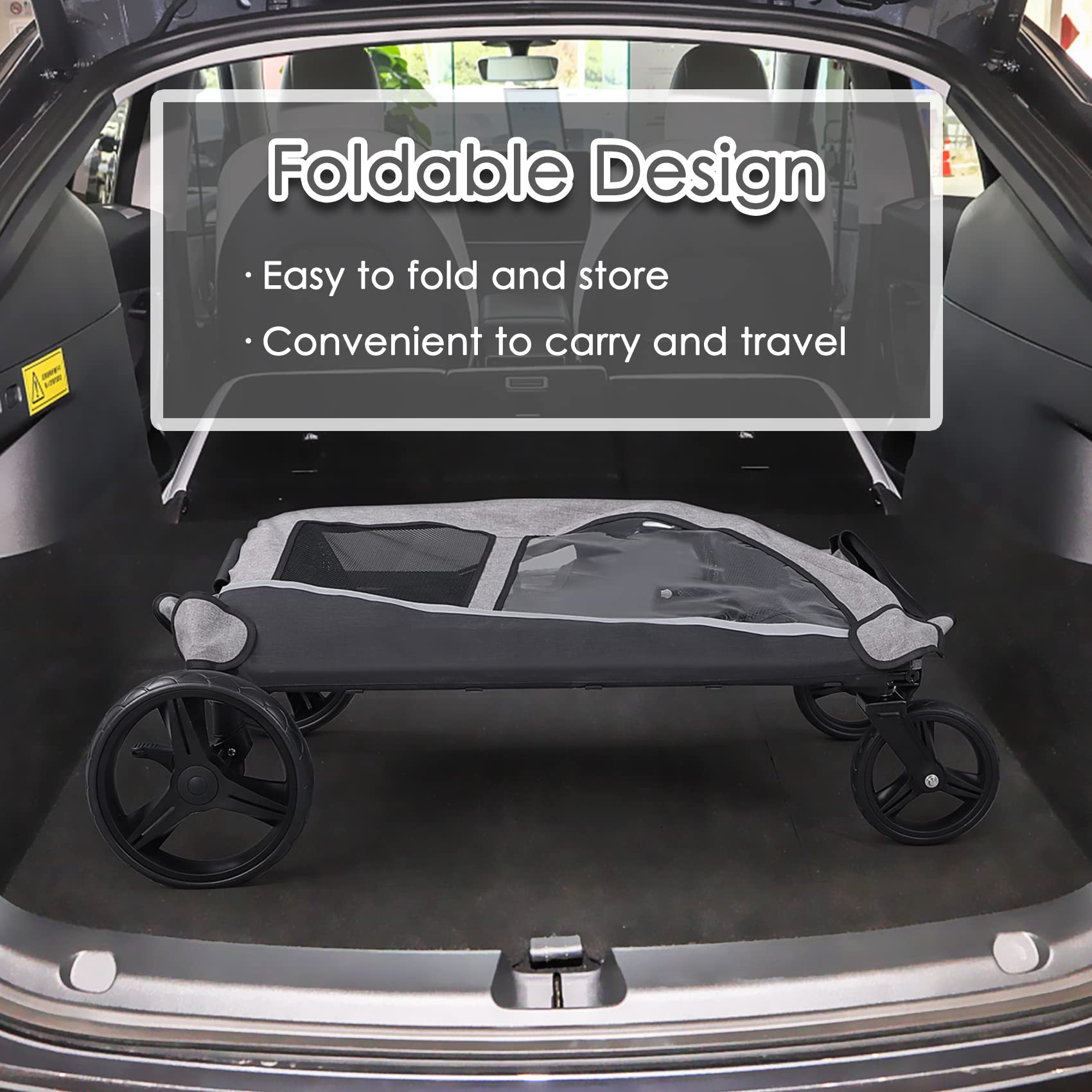 Extra Large Dog Stroller for 2 Big Dogs - Heavy Duty Pet Wagon & Carriage with Foldable Design, Adjustable Handle & Storage Pocket - Supports Up to 160 lbs - Perfect for Park Walks, Vet Visits & Shopping Trips