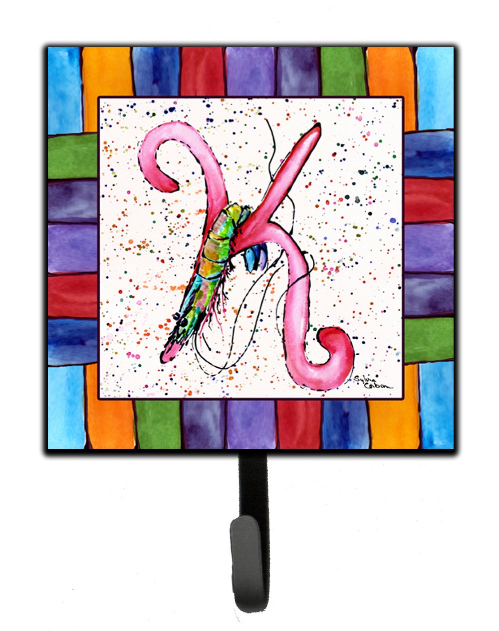 Caroline's Treasures 8434-KSH4 Beach & Seafood Themed Leash Holder & Key Hook - Small Multicolor Wall Organizer for Pets & Keys | Perfect for Beach Houses, Kitchens & Entryways