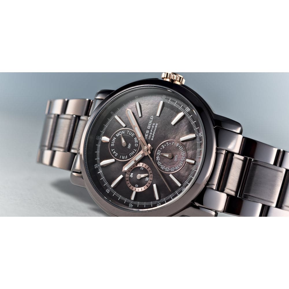 ARIES Gold Chronograph Inspire Contender Black Stainless Steel Women's Watch - Stylish & Durable Timepiece for Everyday Wear, Office & Special Occasions