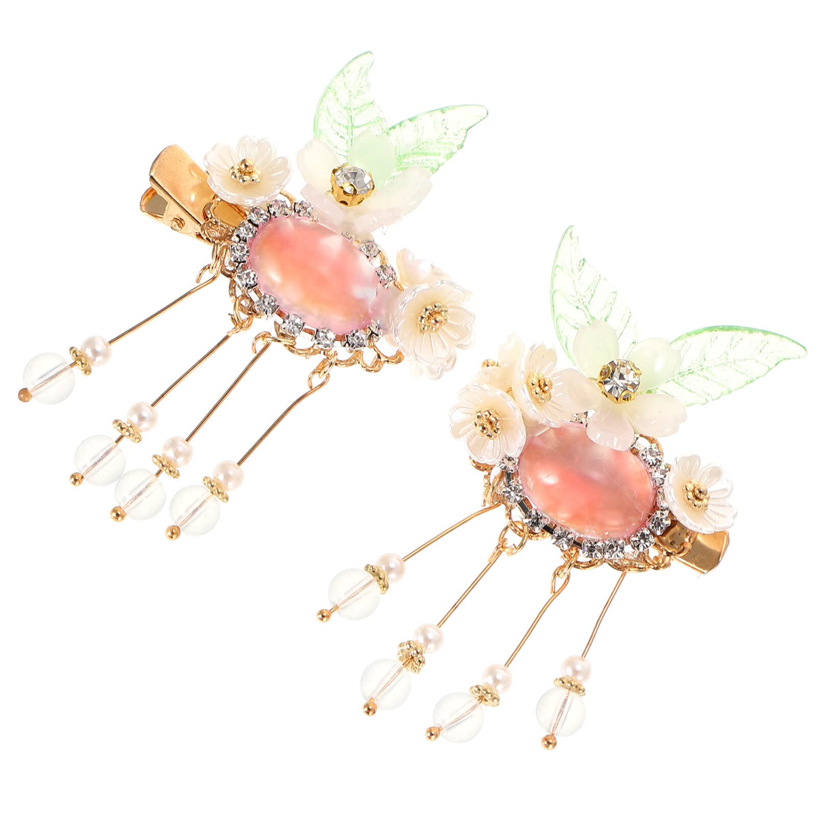 Lurrose Chinese Style Hair Clips - Floral Tassel Hairpins for Women & Girls, Hanfu Hair Accessories, Vintage Hair Barrettes - Perfect for Weddings, Cosplay, and Traditional Chinese Costume Styling