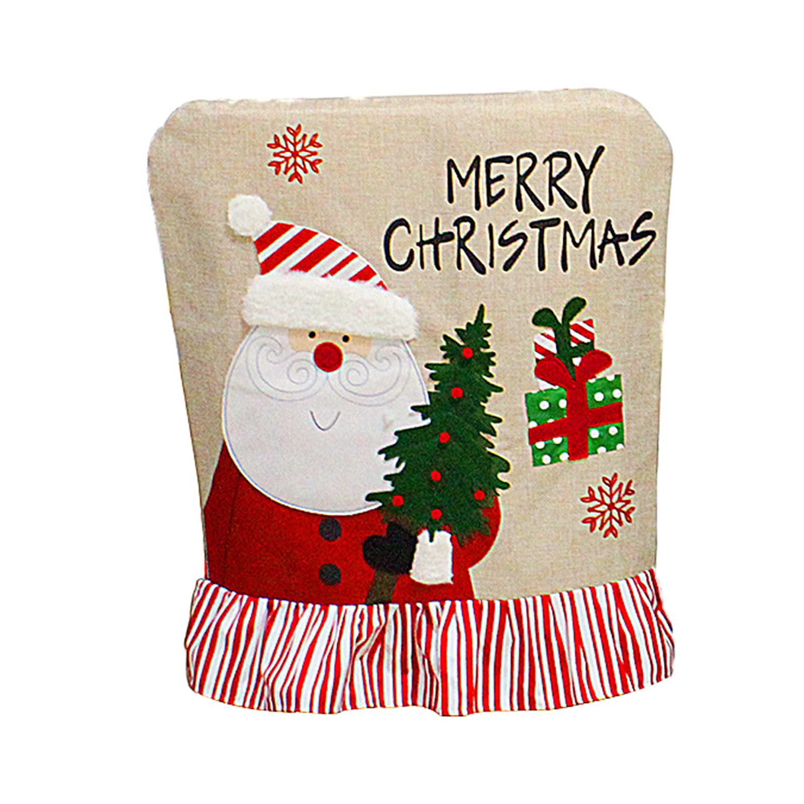 RSTYS Christmas Chair Covers Set of 4 - Santa & Snowman Burlap Dining Chair Covers for Kitchen, Hotel, Wedding Party - Holiday Decorations & Chair Protectors - Perfect for Christmas Celebrations, Home Decor, and Festive Gatherings