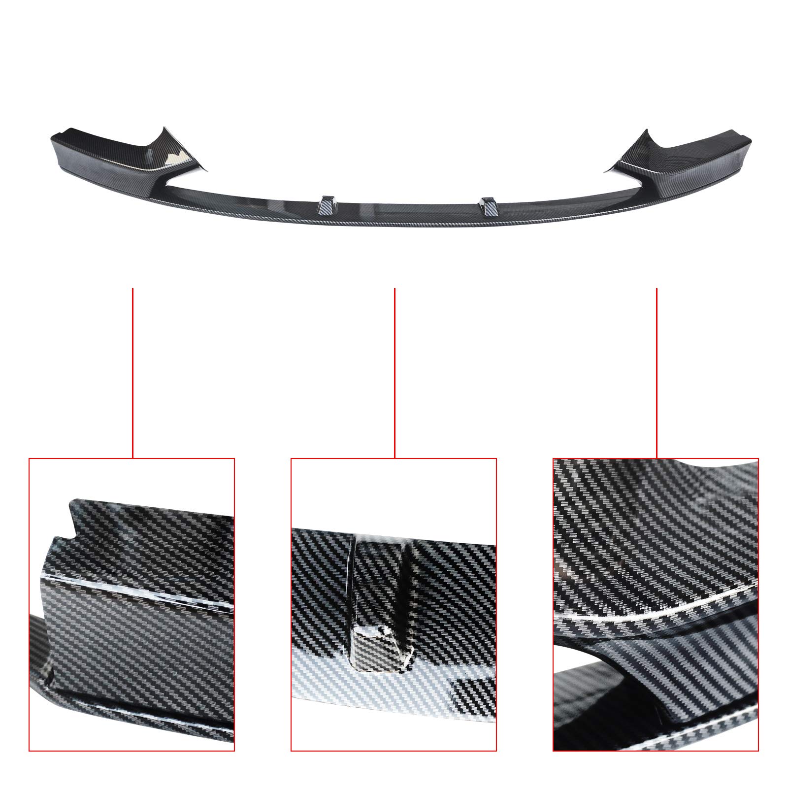 NINTE Front Lip Spoiler for BMW 2 Series F22 (2014-2021) | M Sport Bumper ABS Painted Carbon Fiber Coating | Aggressive Styling & Enhanced Aerodynamics for Street & Track Performance
