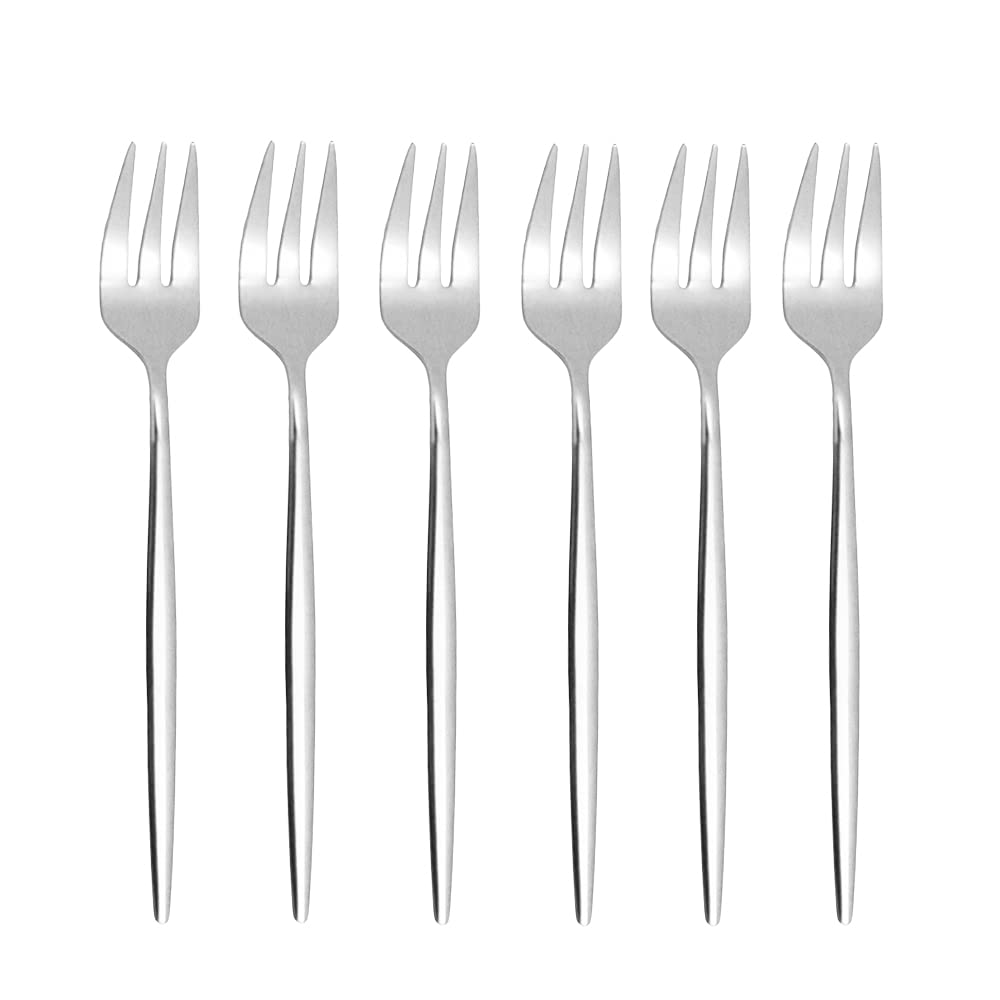 6Pcs Stainless Steel Cake & Pizza Server Set - 18/10 Silver Serving Utensils for Desserts, Pies, Fruits - Perfect for Home, Party, Wedding & Catering Events