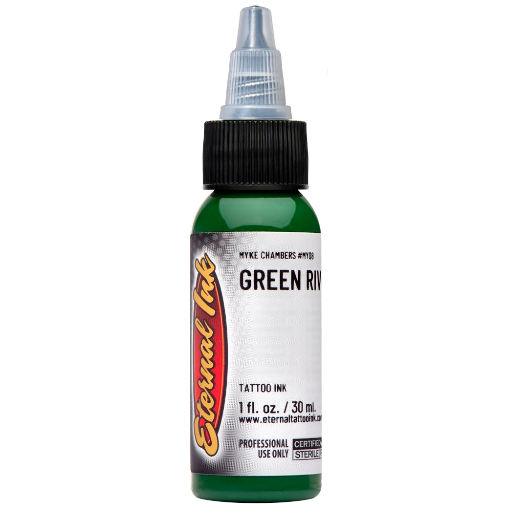 Eternal Ink Tattoo Supply - Myke Chambers Green River Tattoo Ink for Professional Artists | Perfect for Realism, Black & Grey, and Color Tattoos