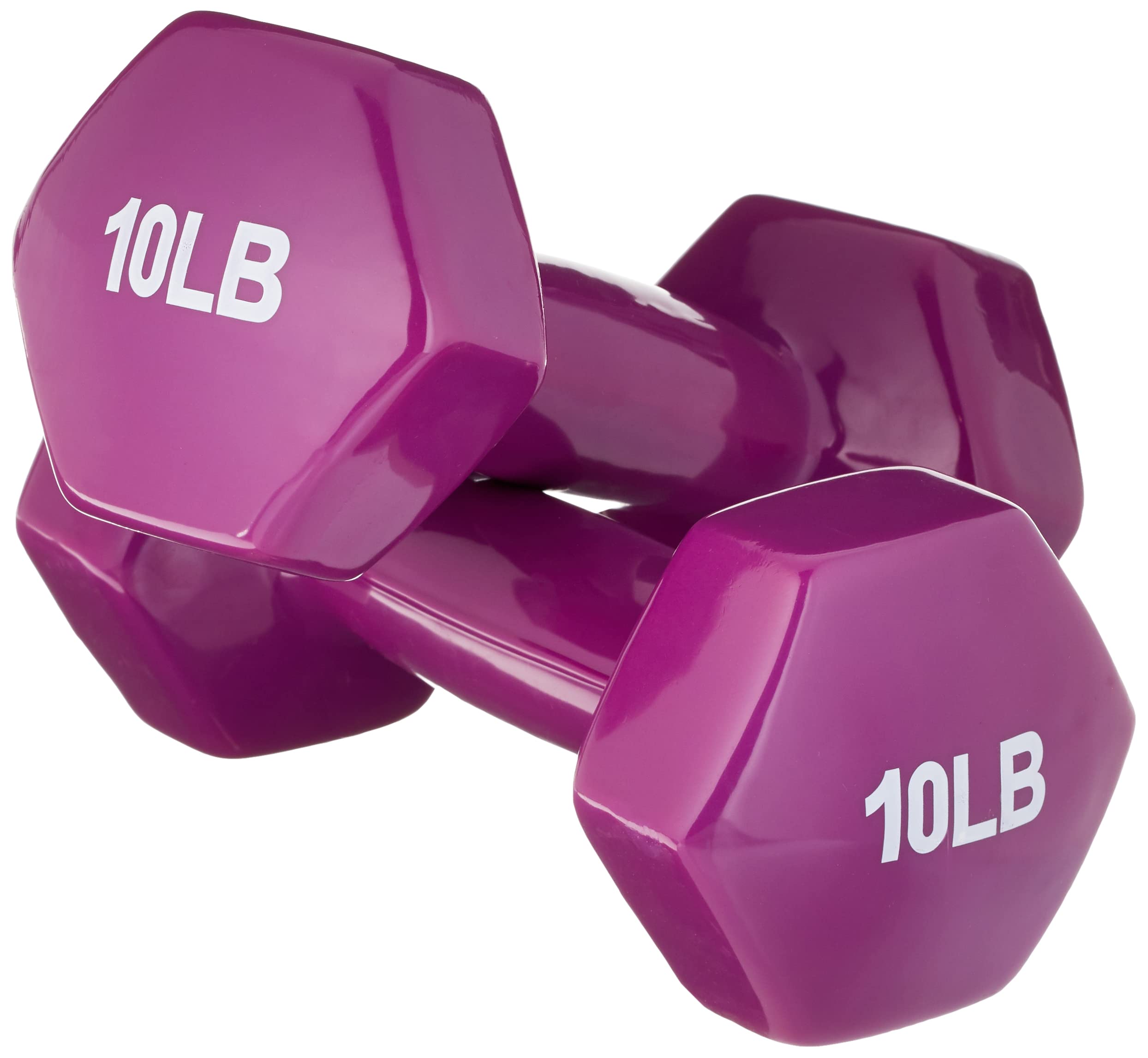 Amazon Basics Vinyl Coated Dumbbell Hand Weights - 5-50 lbs Set for Home Gym, Strength Training & Fitness Workouts | Non-Slip Grip, Durable Design for Men & Women