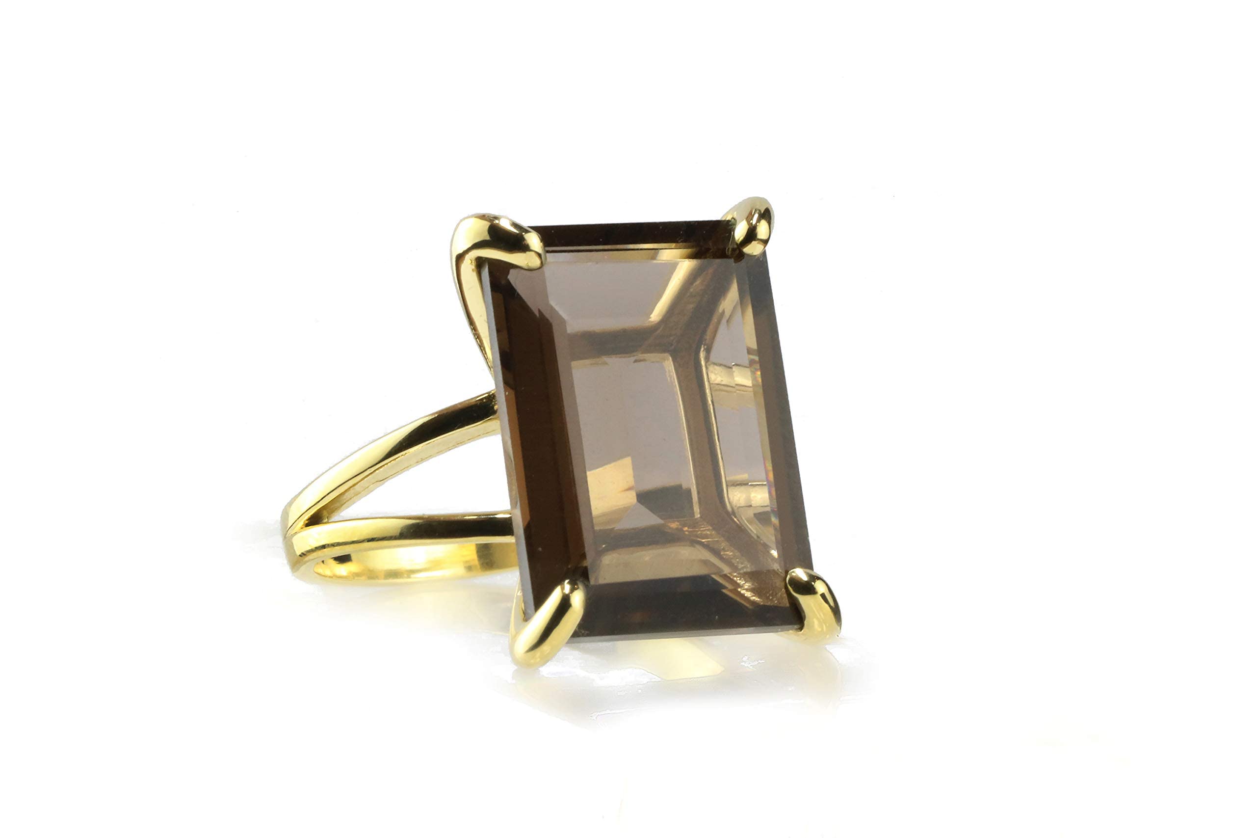 925 Silver Smoky Quartz Rings for Women - Elegant Fashion Jewelry Gift