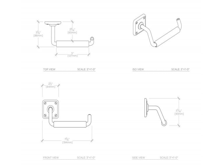 Chrome Waterworks Ludlow Single Arm Paper Towel Holder - Perfect for Kitchen, Bathroom & Office Organization