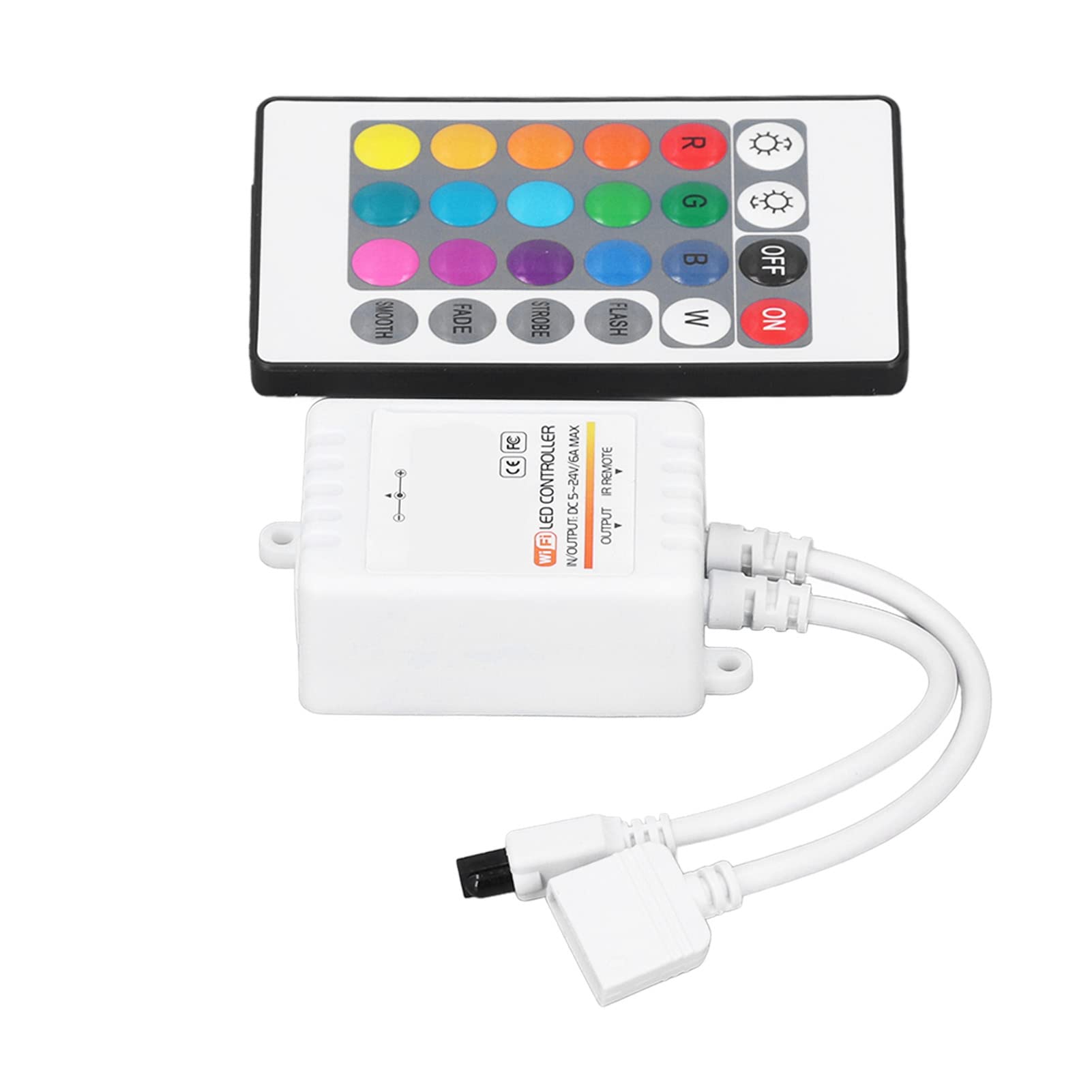 Smart WiFi LED Strip Light Controller - 4 Way RGB Remote Control for Home Lighting with Tuya App | Perfect for Bedroom, Living Room, and Party Decorations
