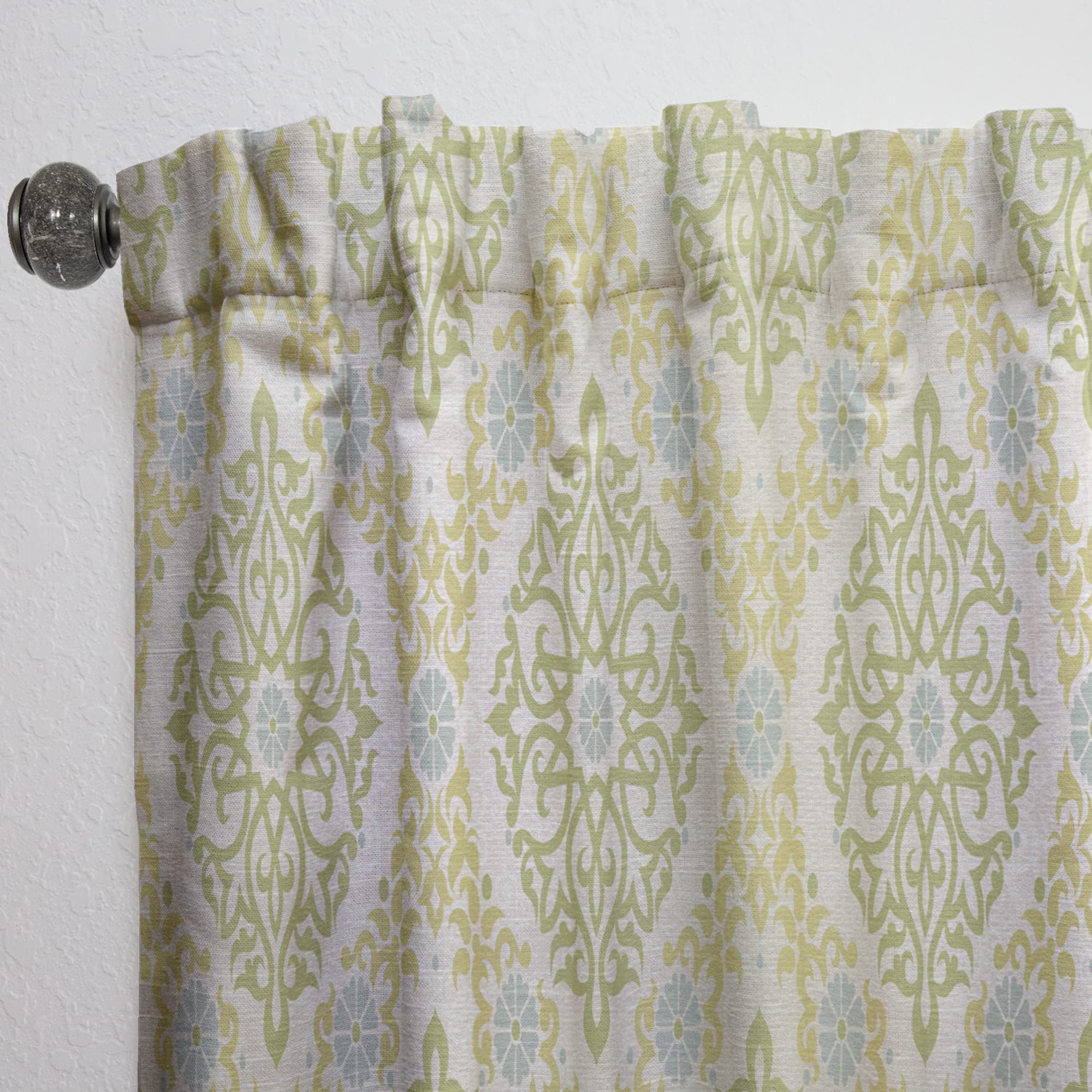 DesignQ Eastern Style Pattern Thermal Insulated Curtains - Single Panel 52x63 - Elegant Window Treatments for Bedroom & Living Room - Perfect for Home Decor & Temperature Control