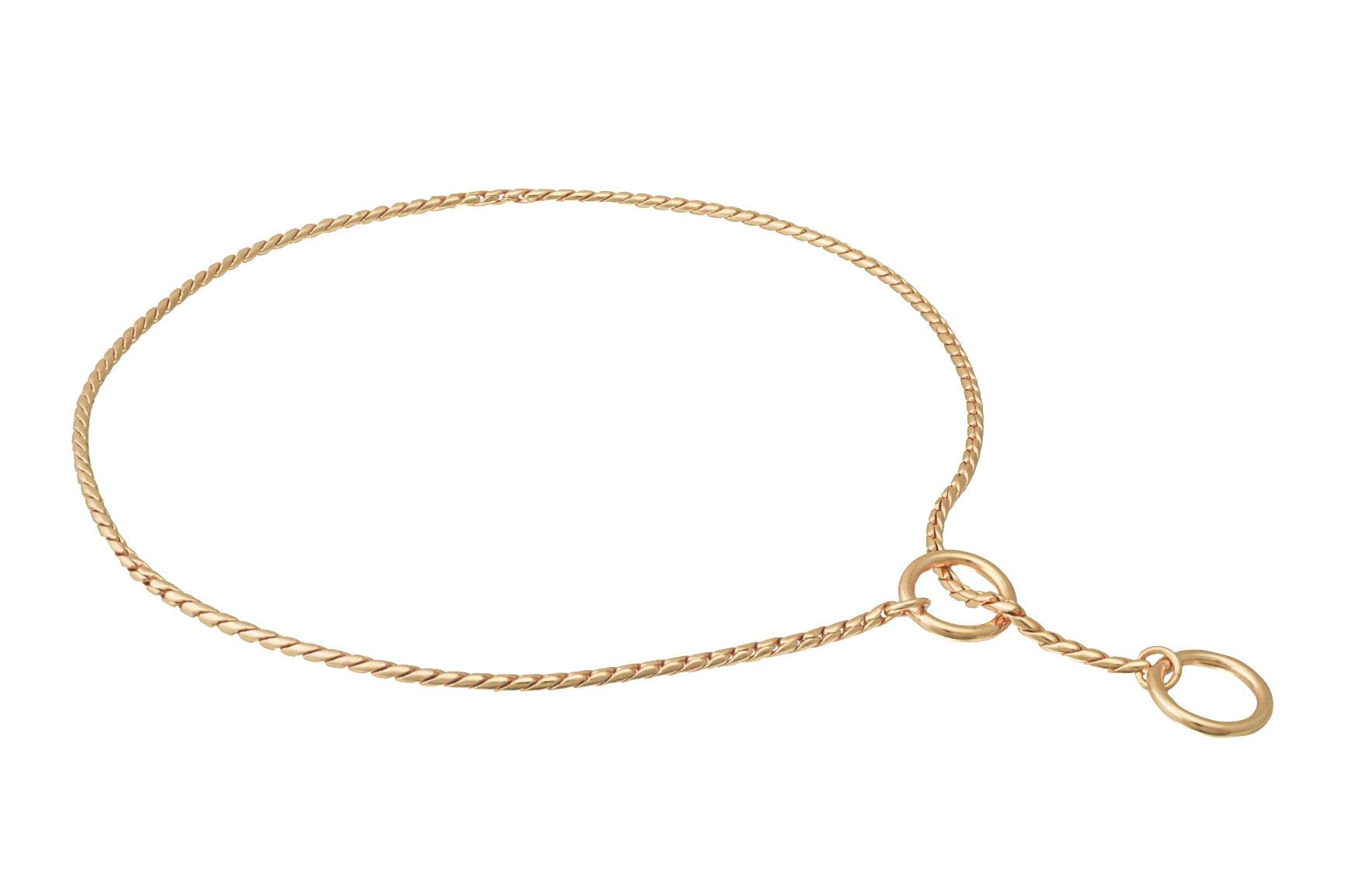 Alvalley Premium Brass Snake Chain Dog Collar - Adjustable Slip Collar for Toy, Small, Medium, Large & XL Dogs - Gold 24