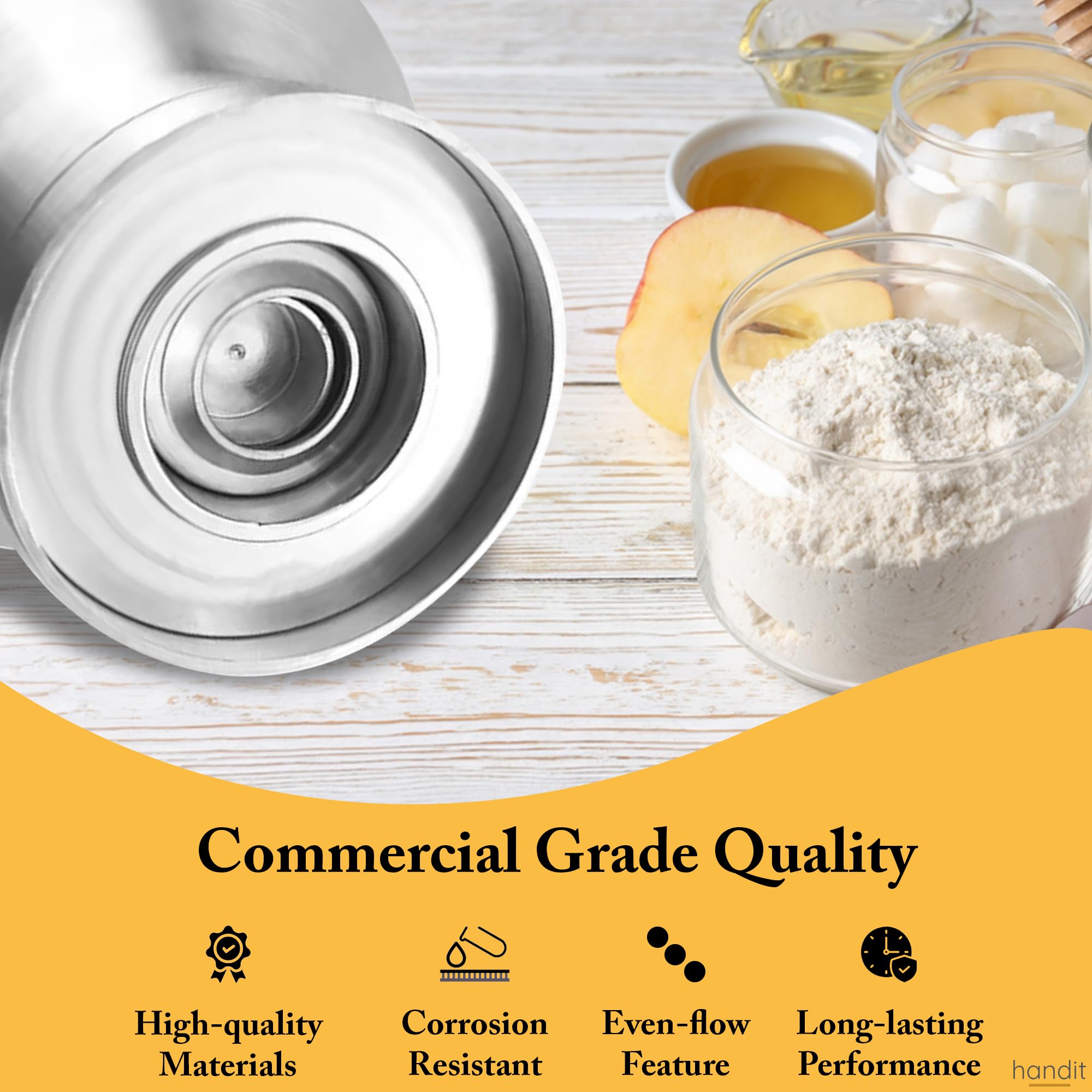 Commercial Grade Pancake Batter Dispenser with Stand - 8-Size Settings for Even Flow, Easy Use | Perfect for Funnel Cakes, Waffles, Pancakes & More | Ideal for Restaurants, Cafes & Home Breakfast Prep