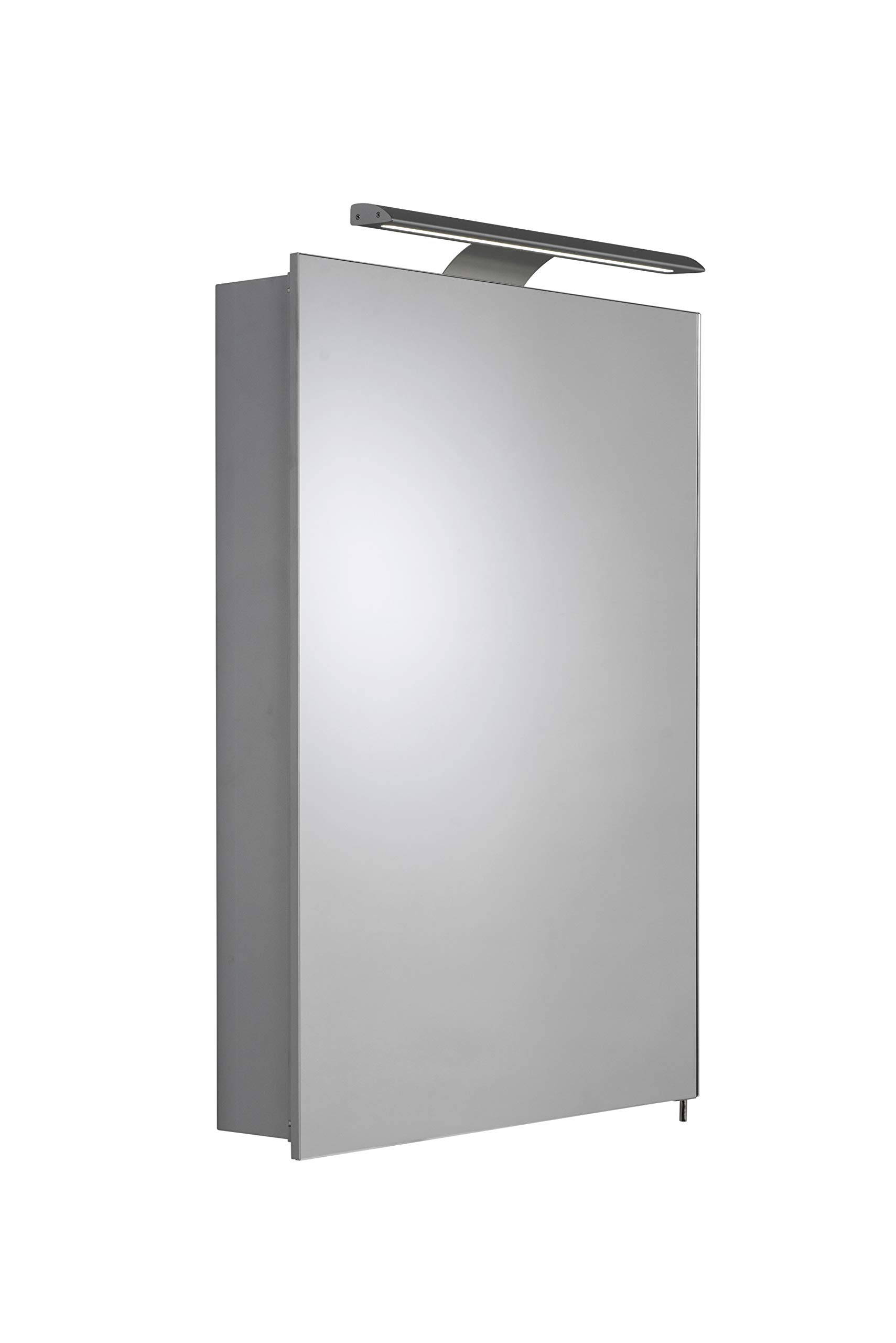 Croydex Madison Single Door Illuminated Bathroom Cabinet with LED Lighting Bar - Hang N Lock Fitting System for Easy Installation | Perfect for Modern Bathrooms, Vanities & Home Decor