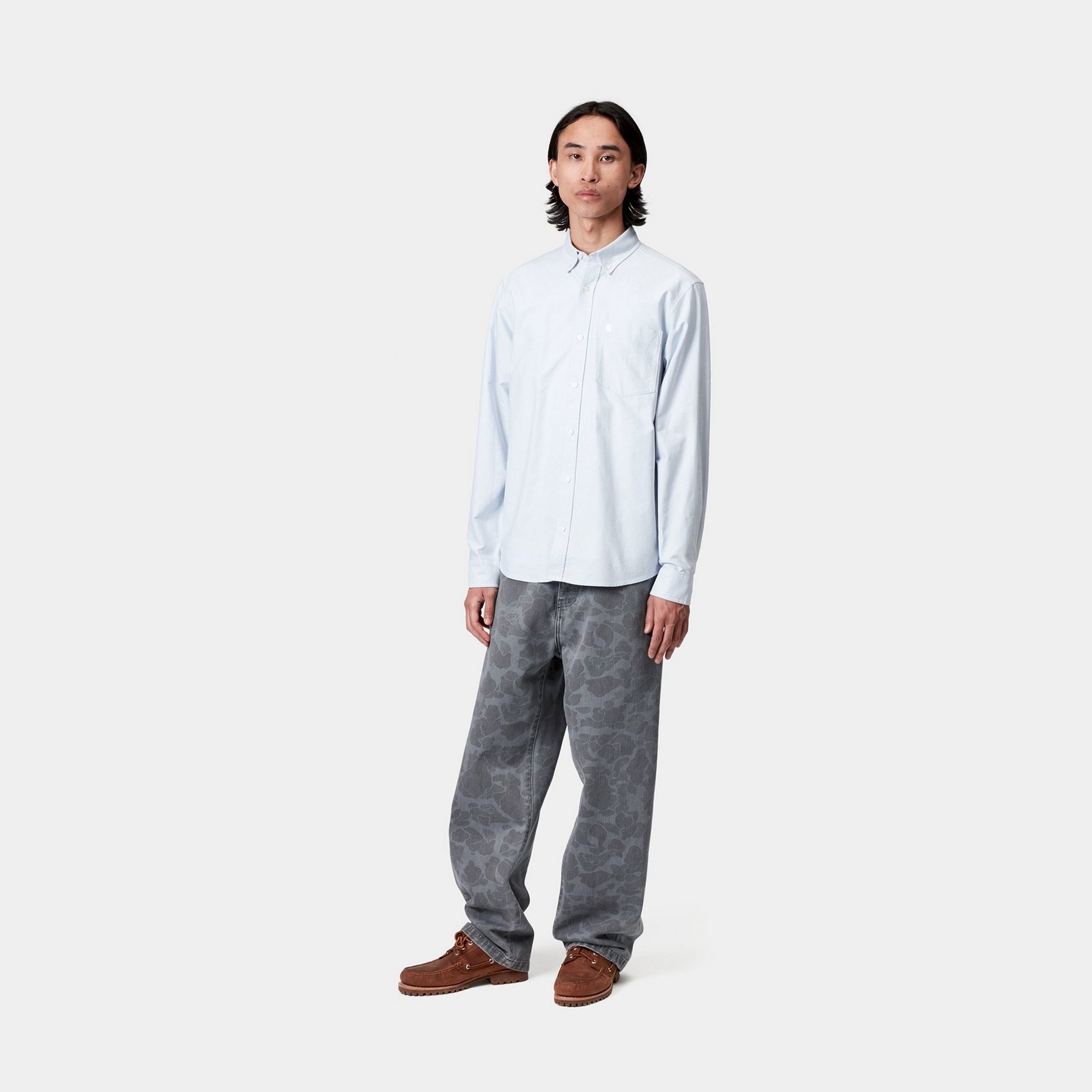 C Logo Cotton T-Shirt for Men & Women - Blue Fog & White Colors | Casual Wear, Street Style, Everyday Outfit