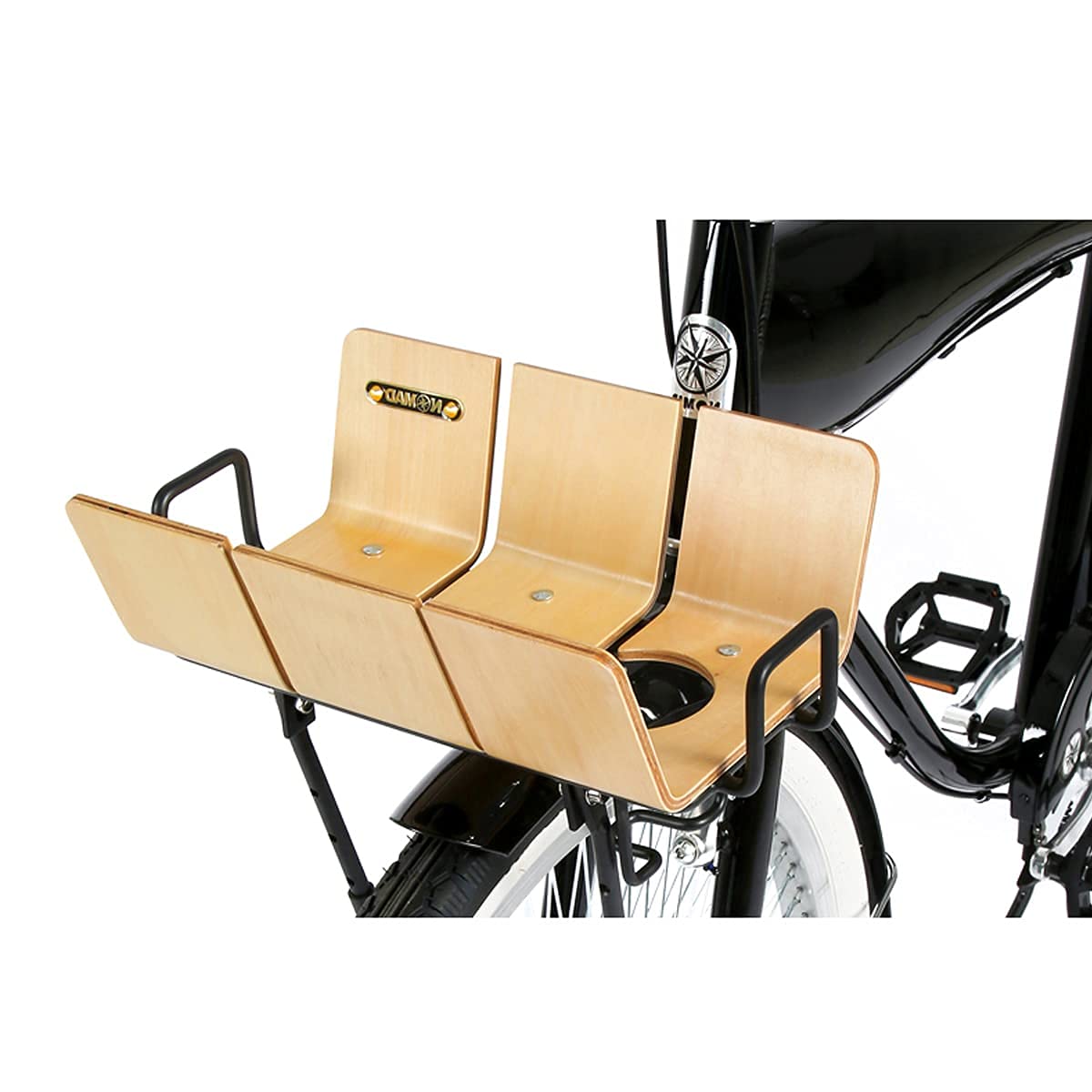 UNISTRENGH Adjustable Wooden Bicycle Front Basket - Foldable Bike Pannier Rack for Holland & Cruiser Bikes - Perfect for Groceries, Picnics & Urban Commuting