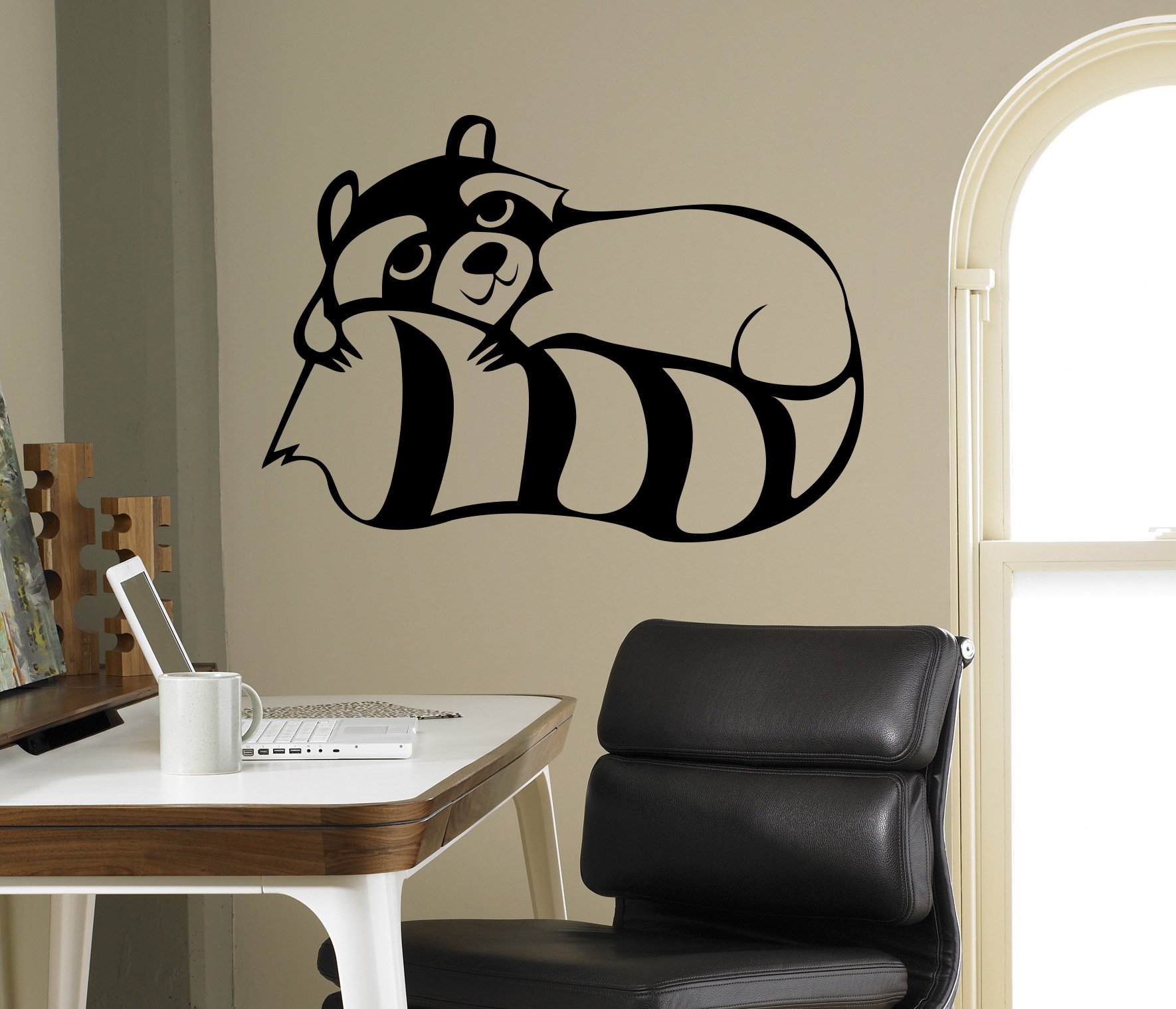 Raccoon Wall Decal - Removable Vinyl Sticker for Bedroom & Living Room Decor