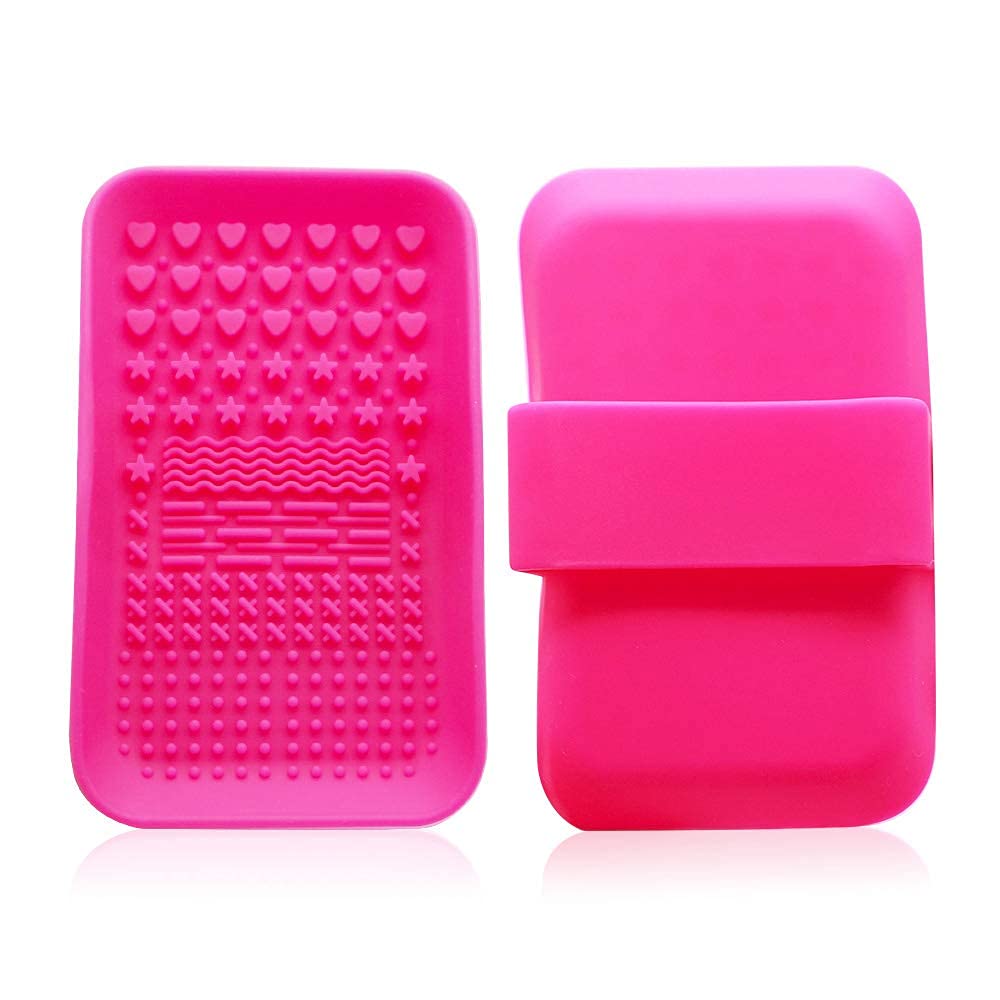 KINGZHUO Professional Makeup Brush Cleaner Pad - Portable Cosmetic Brush Cleaning Mat & Scrubber Tool for Quick Deep Cleaning - Perfect for Home, Travel & Salon Use