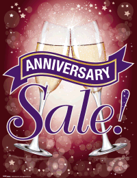 Custom Vinyl Window Sign for Anniversary Sale - Weatherproof & Durable Decal for Retail Stores, Restaurants & Events