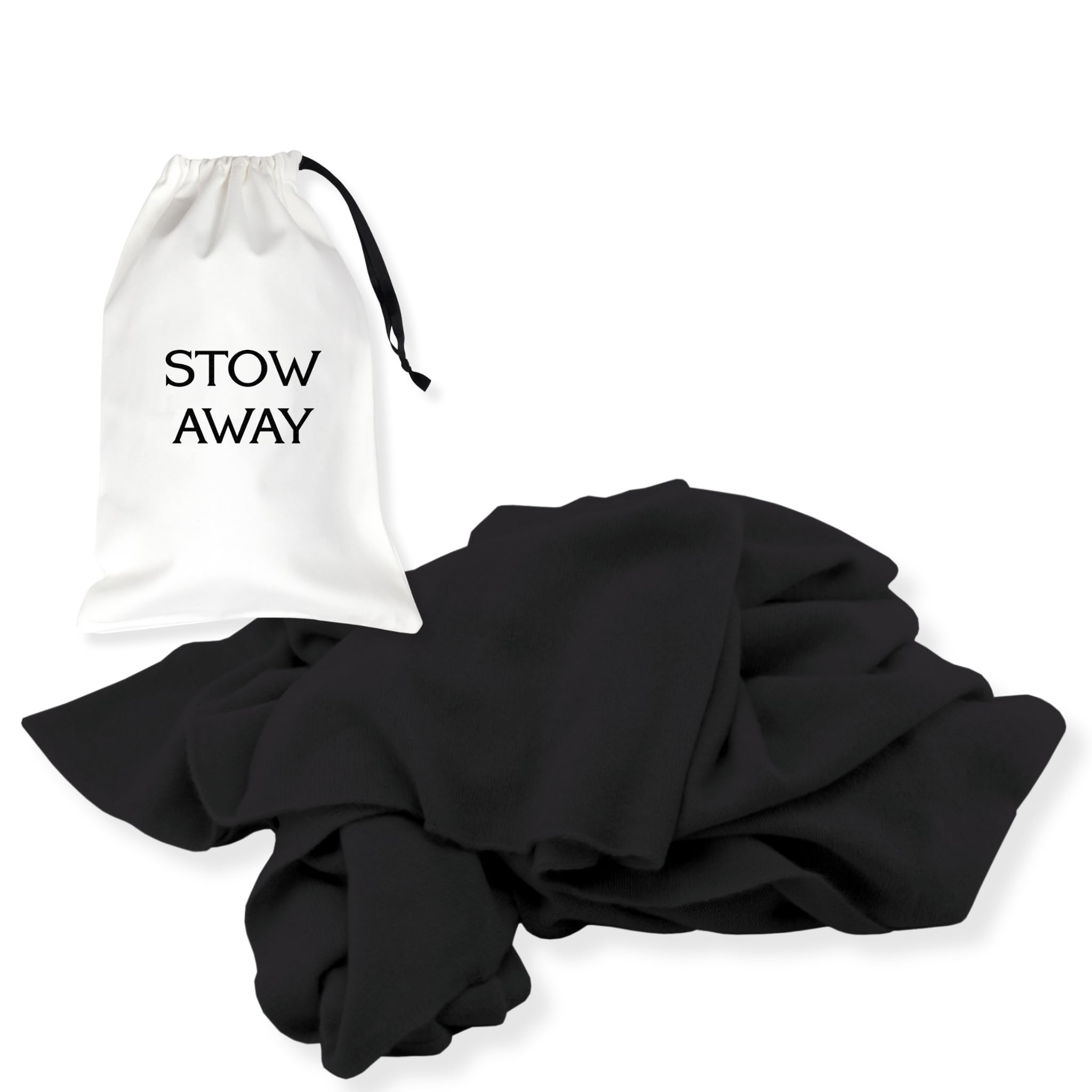 100% Pure Cashmere Travel Wrap & Shawl - Lightweight Scarf for Women, Black - Includes Storage Bag & Gift Box - Perfect for Airplane, Office & Winter Outfits