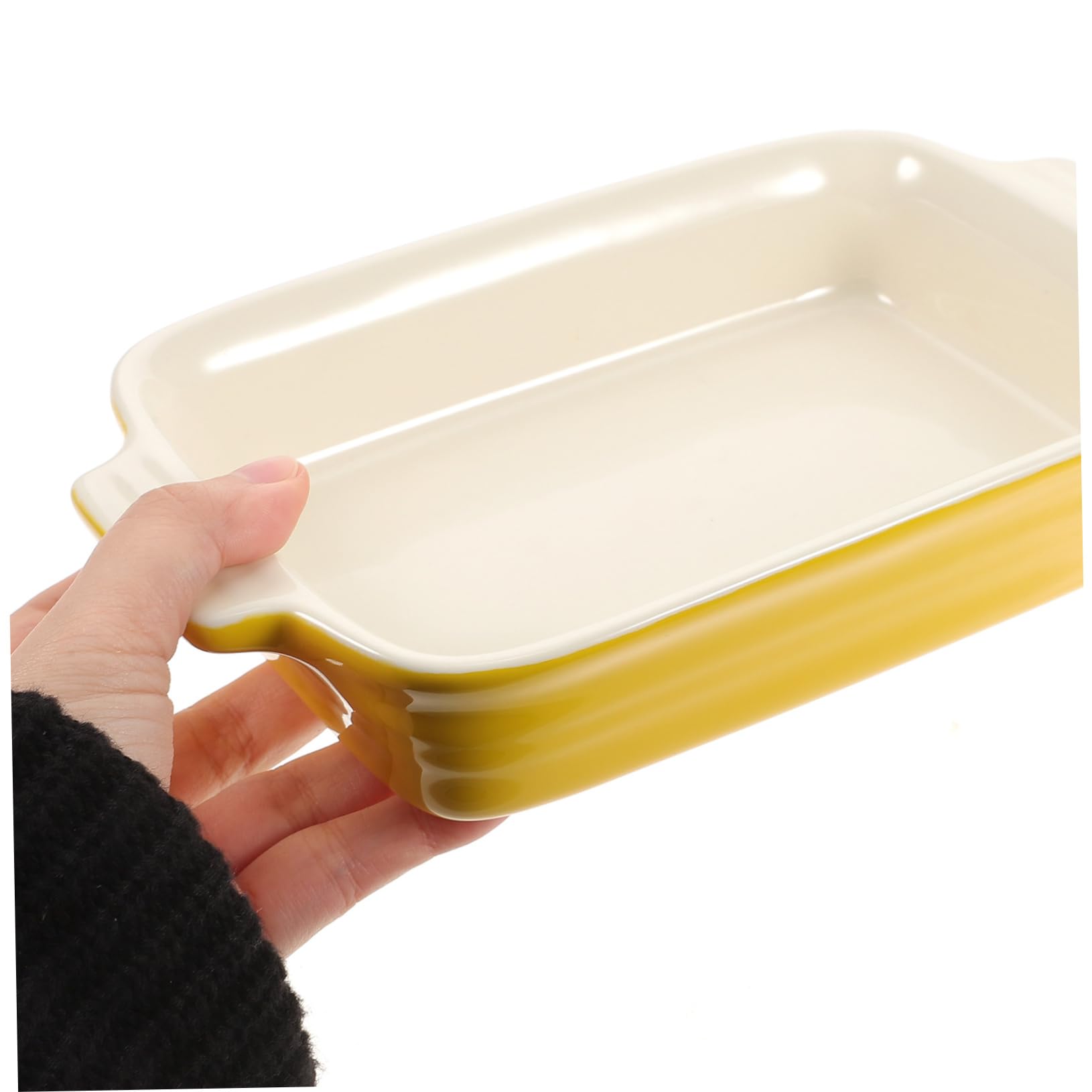 1pc Ceramic Bakeware Set - Double Handle Cheese Tray, Soup Bowl & Multipurpose Baking Dish for Bread, Rice & Desserts | Oven-Safe Ceramic Baking Pan for Kitchen, Dining & Entertaining