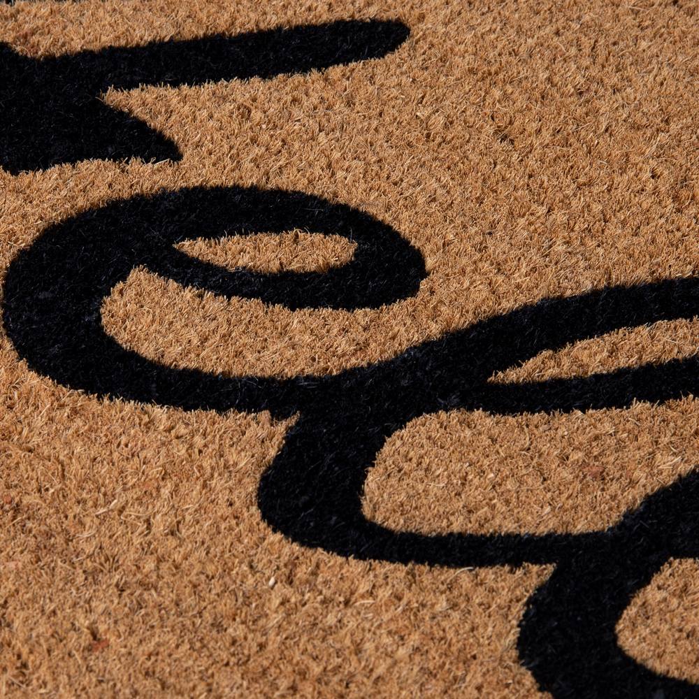 Eco-Friendly PVC Backed Coir Printed Doormat 45x75cm - Hello Design | Non-Slip Entrance Rug for Home & Office | Perfect for Indoor/Outdoor Use