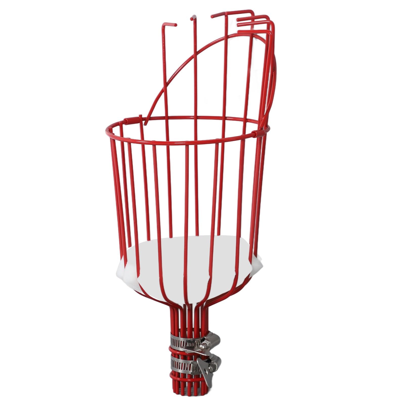 DAUZ Detachable Fruit Picker Basket - Rust-Resistant Harvesting Tool for Oranges, Pears & Apples | Perfect for Home Orchards, Farm Picking & Garden Harvesting (Red)