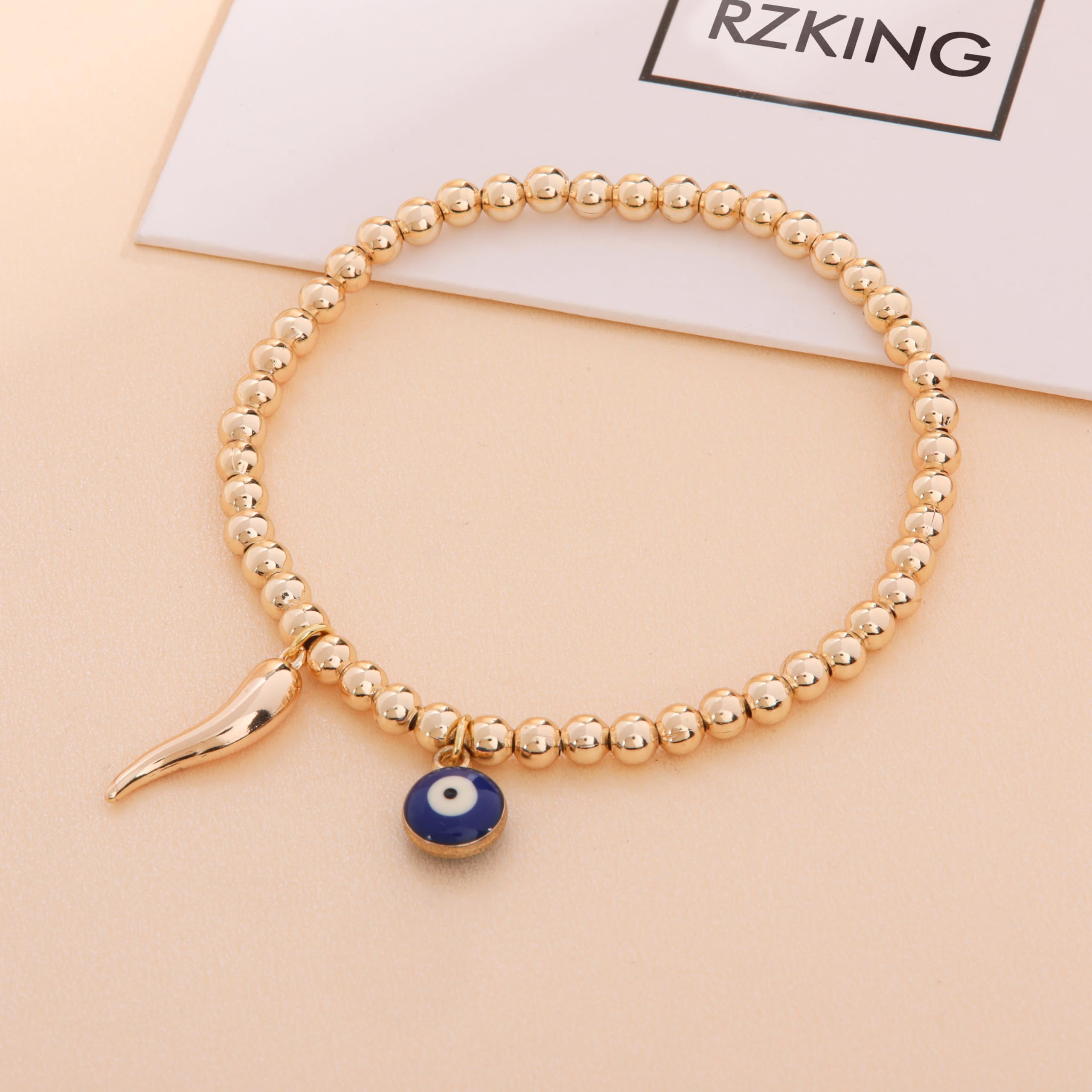 RZKING Gold Bracelets for Women - Evil Eye, Butterfly, Dragonfly & Elephant Charm Bracelet, Friendship Jewelry, Birthday & Retirement Gifts for Her - Perfect for Everyday Wear, Special Occasions & Inspirational Gifting