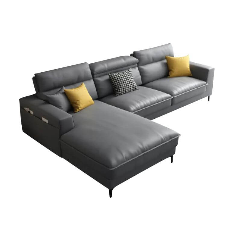 Modular L-Shaped Sofa for Living Room - Modern Square Armrests, Stylish & Comfortable - Perfect for Small Spaces, Apartments & Home Theater Seating
