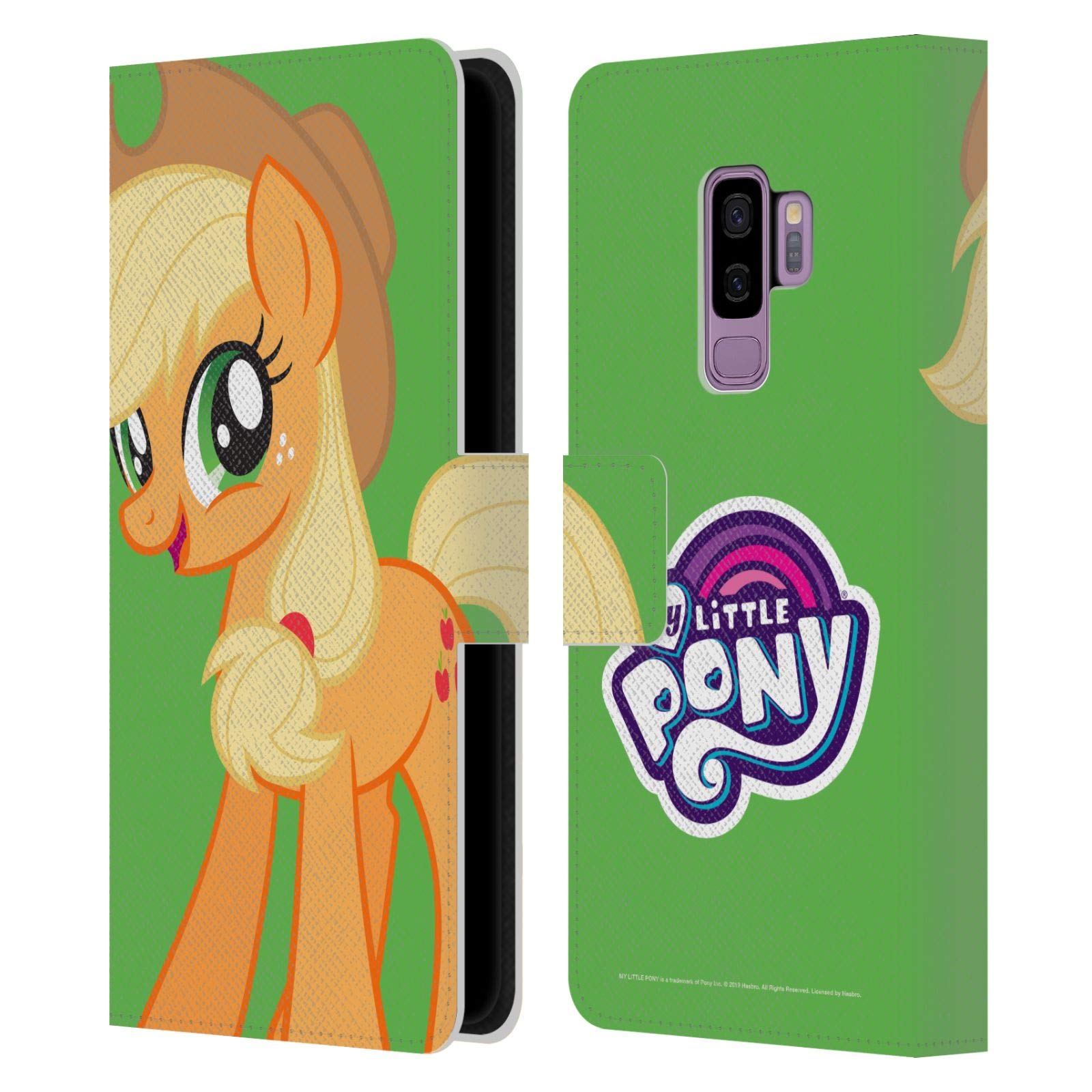 Officially Licensed My Little Pony Applejack Leather Wallet Case for Samsung Galaxy S9+ & S9 Plus - Book Style Phone Cover with Character Art - Perfect for Fans, Collectors and Everyday Use