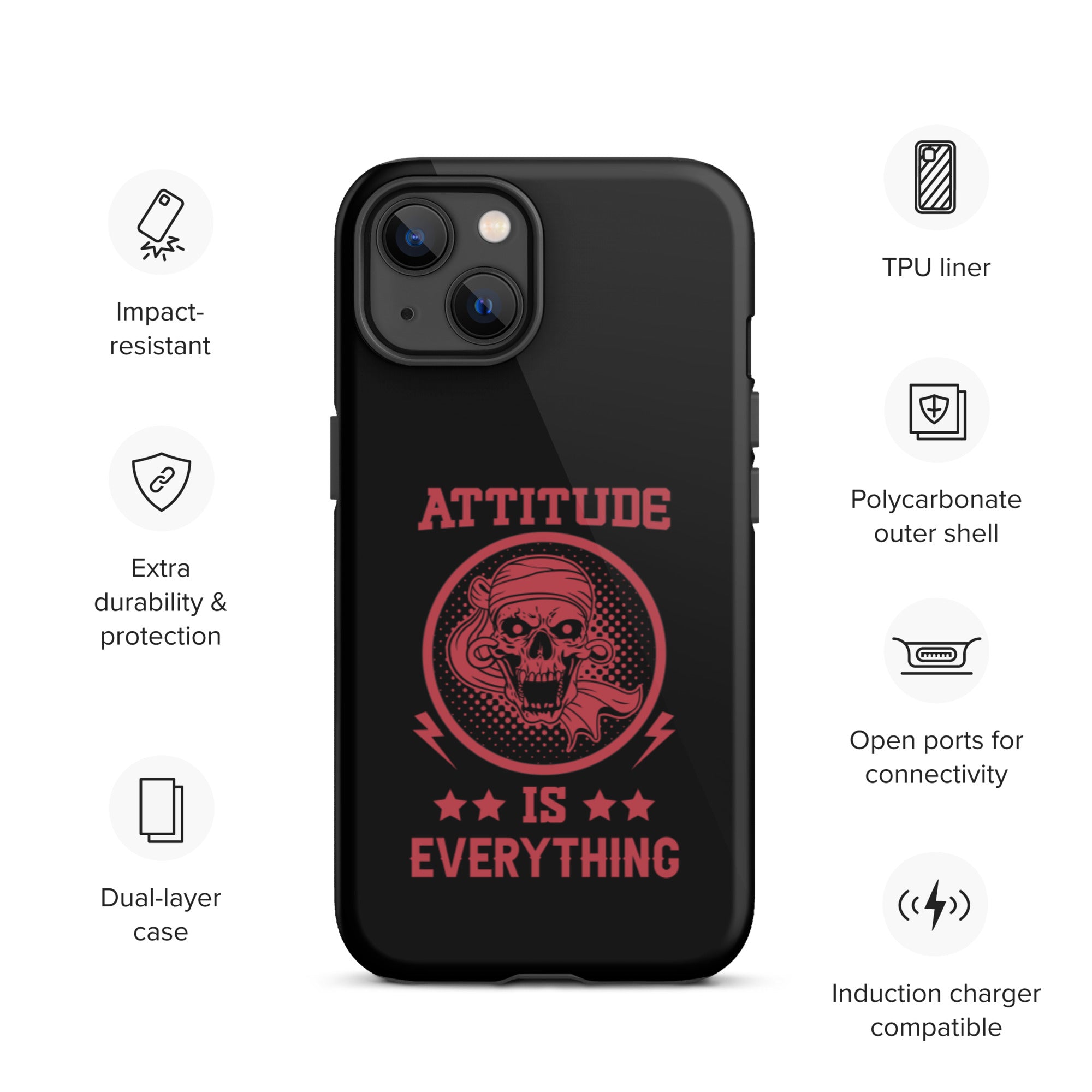 Attitude Is Everything - Durable & Shockproof iPhone Case for Protection - Perfect for Outdoor, Travel & Daily Use