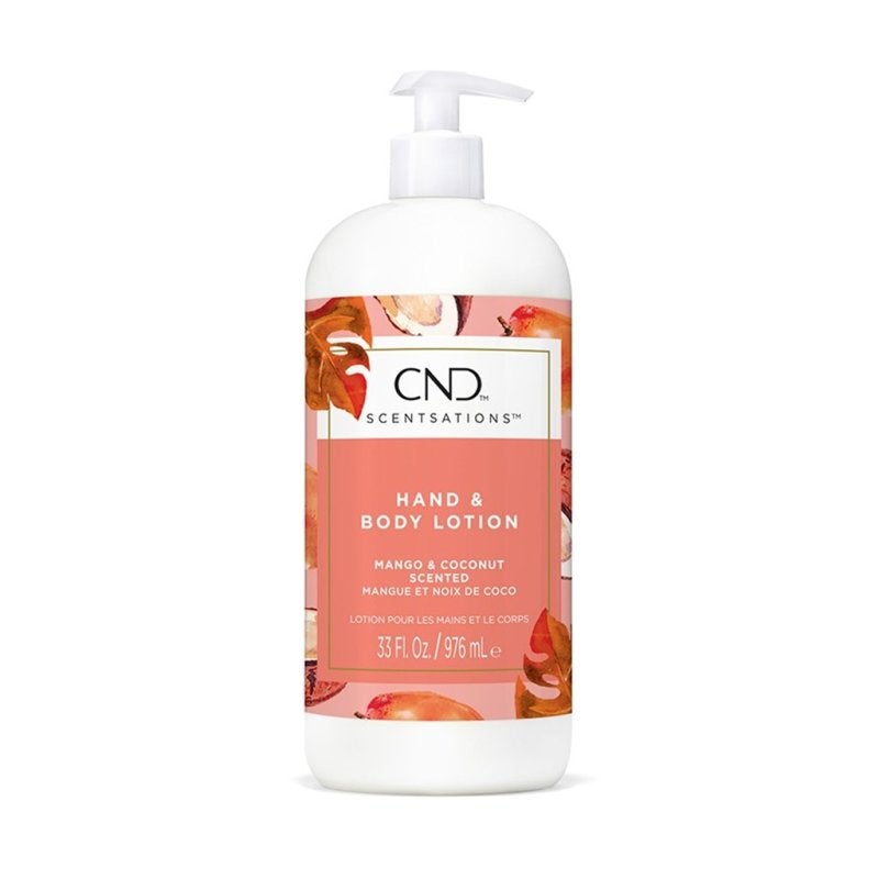 CND Scentsation Mango & Coconut Moisturizing Lotion 33 fl oz (1 Liter) - Hydrating Body Lotion for Dry Skin, Summer Skin Care, Spa & Home Use