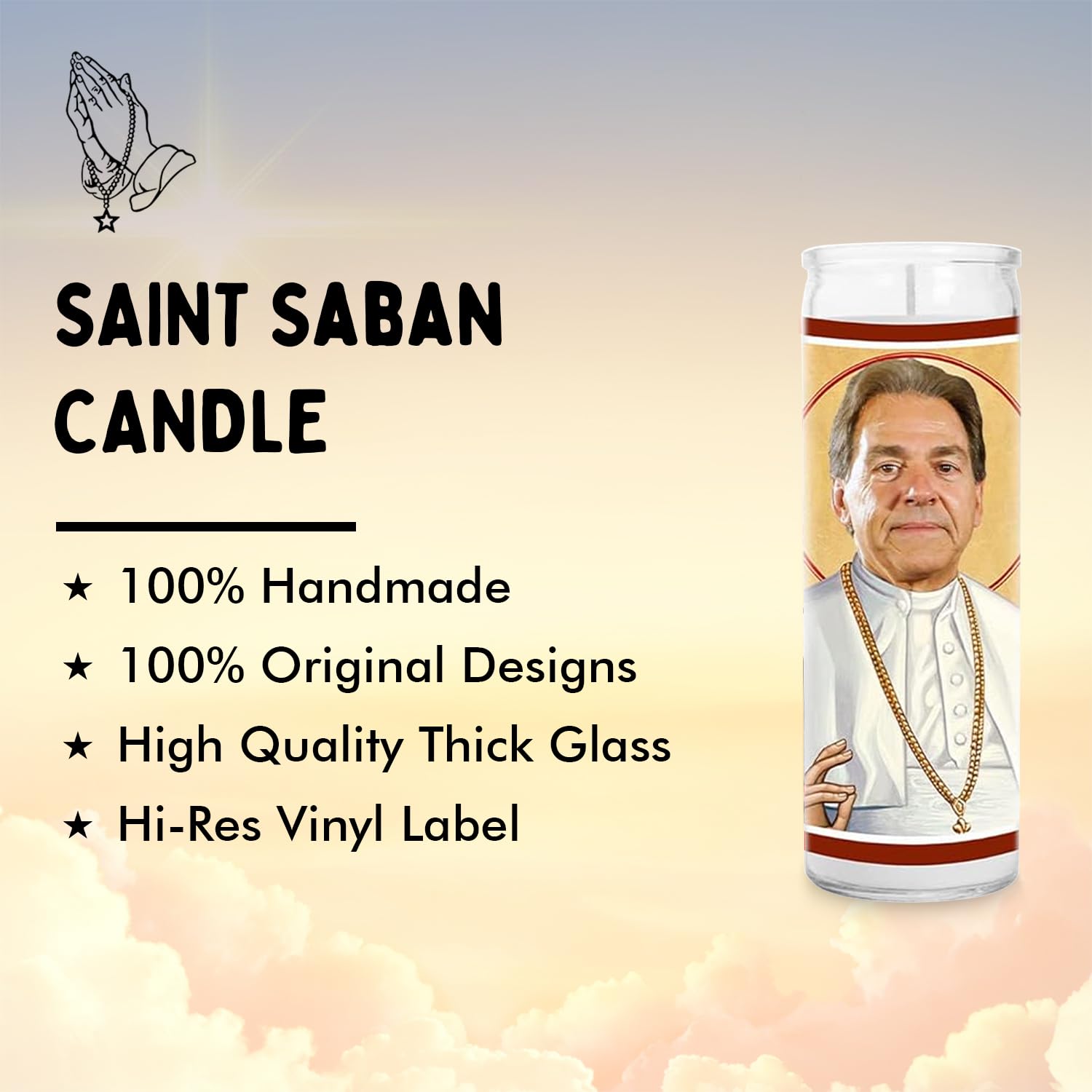 Funny Saint Saban Candles - Handmade Soy Wax in Glass Jar - Perfect Gift for Football Lovers & Home Decor