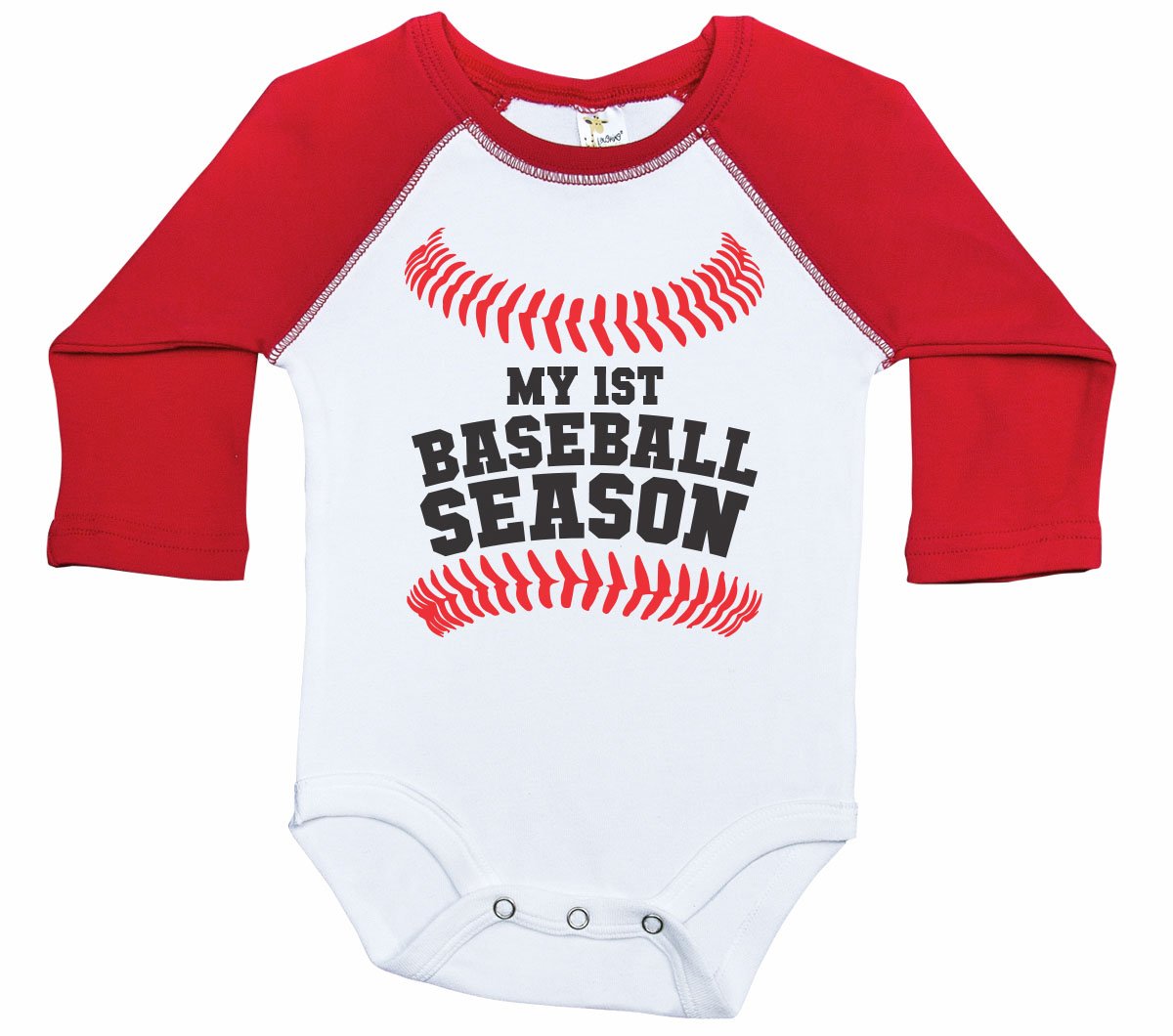 Unisex Baseball Long Sleeve Raglan Baby Onesie - My First Baseball Season Outfit for Newborns & Infants - Perfect for Baseball Games, Team Photos & Casual Playdates