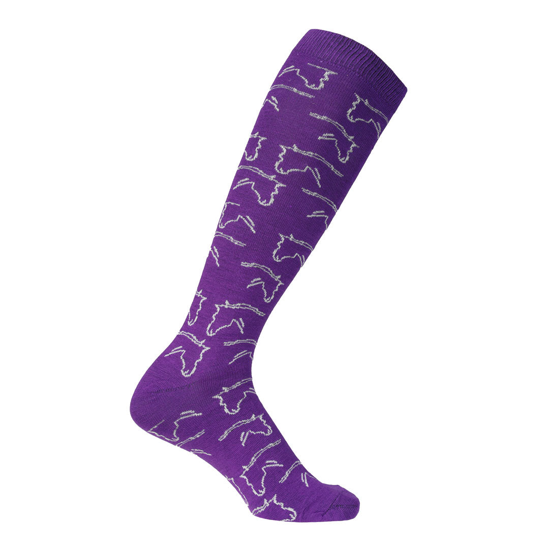 AWST Women's Horse Print Knee High Socks 6-Pack - Fashionable Equestrian Socks for Riding, Costumes & Everyday Wear