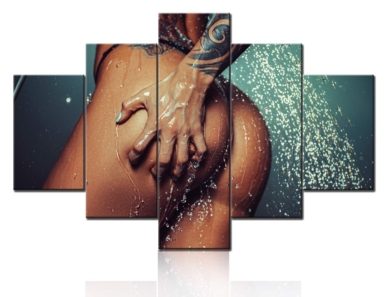 Modern Nude Woman Canvas Wall Art - 60''W x 40''H Sexy Female Figure Painting for Bedroom, Bathroom, Clubhouse & Office Decor - Elegant Naked Girl Artwork for Home Walls & Commercial Spaces