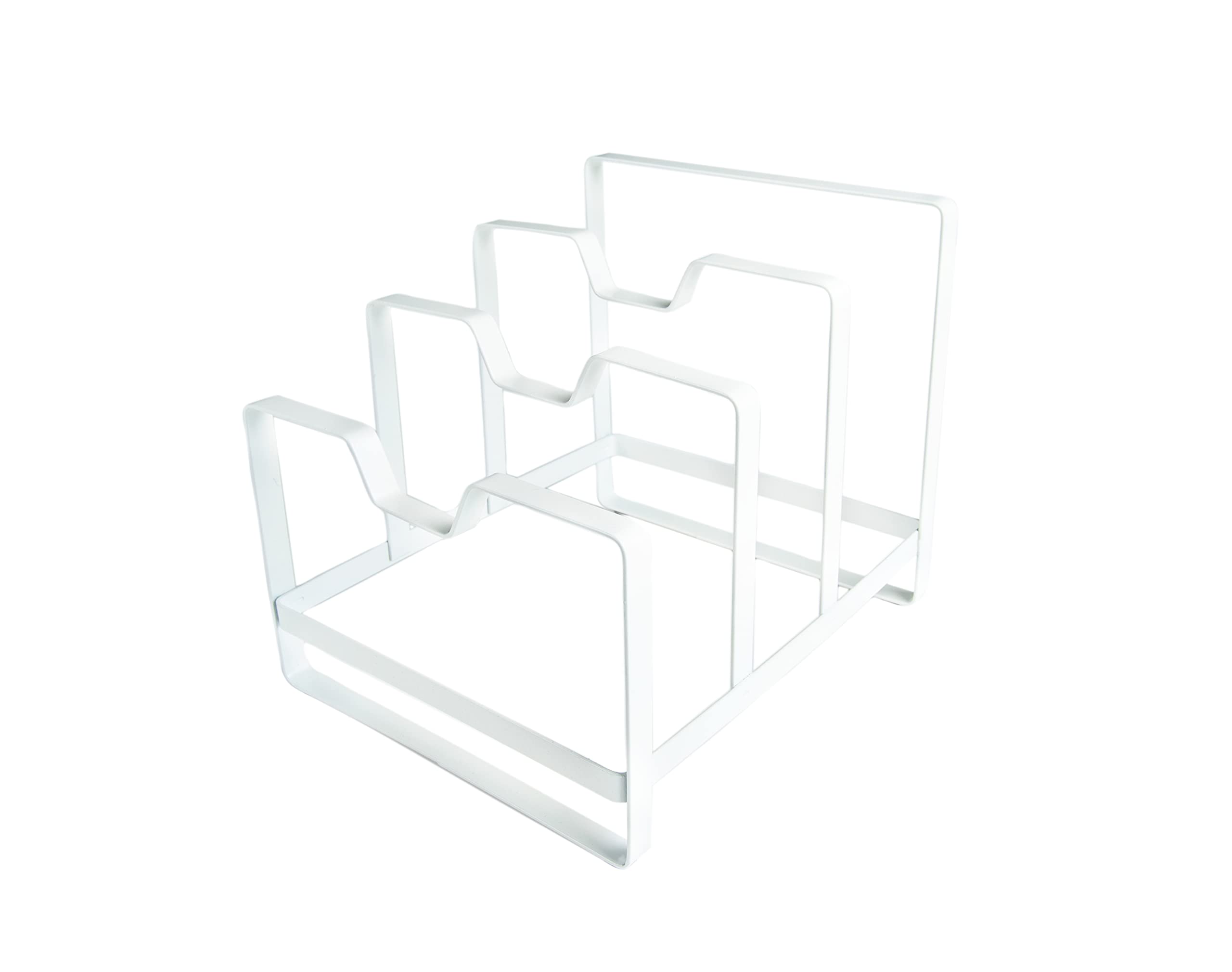 Premium Kitchen Pot and Pan Organizer - Space Saving White Storage Rack for Cookware | Perfect for Small Kitchens, Cabinet & Pantry Organization
