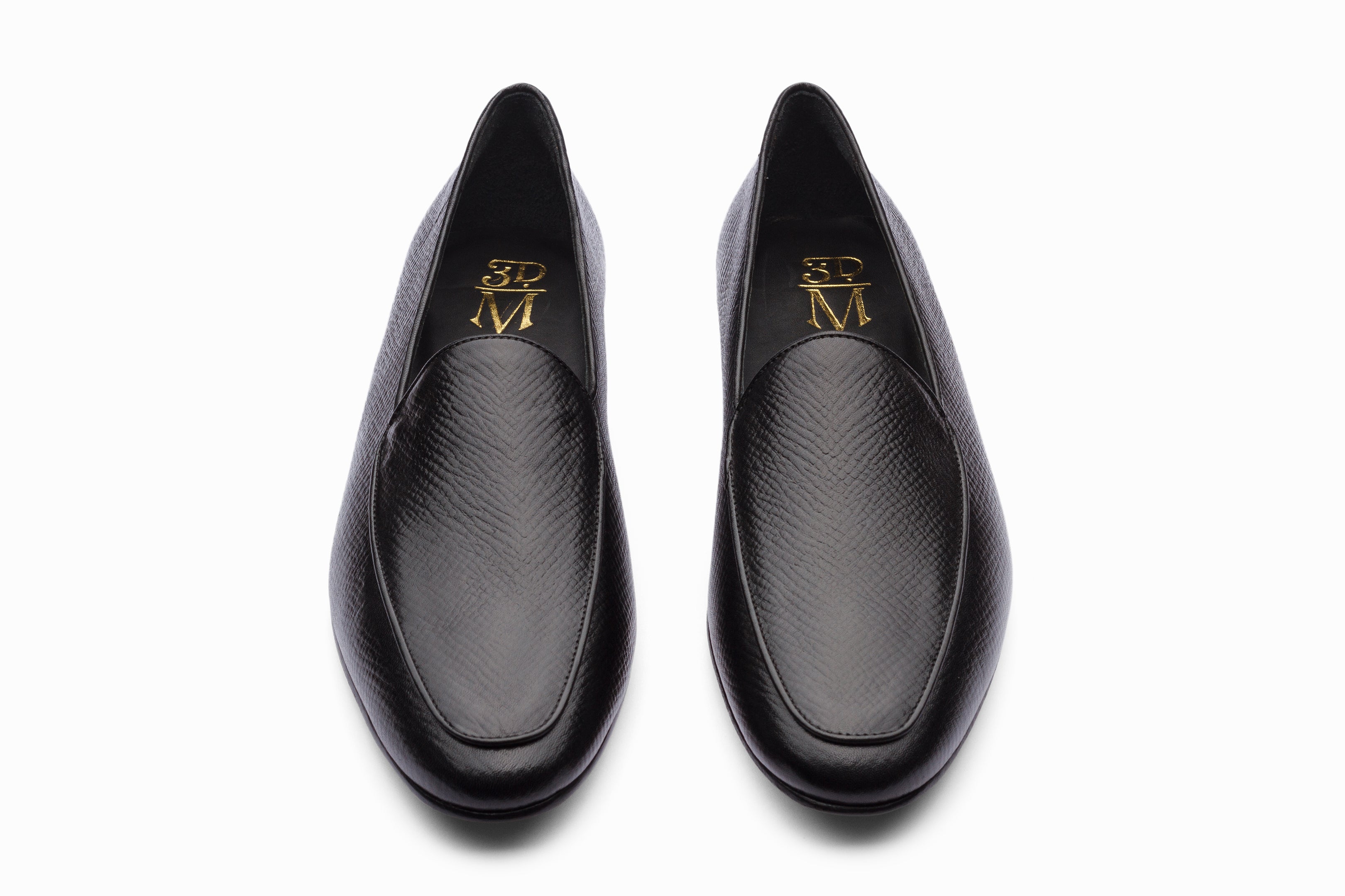 Premium Belgian Loafers for Men - Black Hatch Grain Leather Slip-On Dress Shoes | Comfortable & Stylish for Business, Office & Formal Occasions