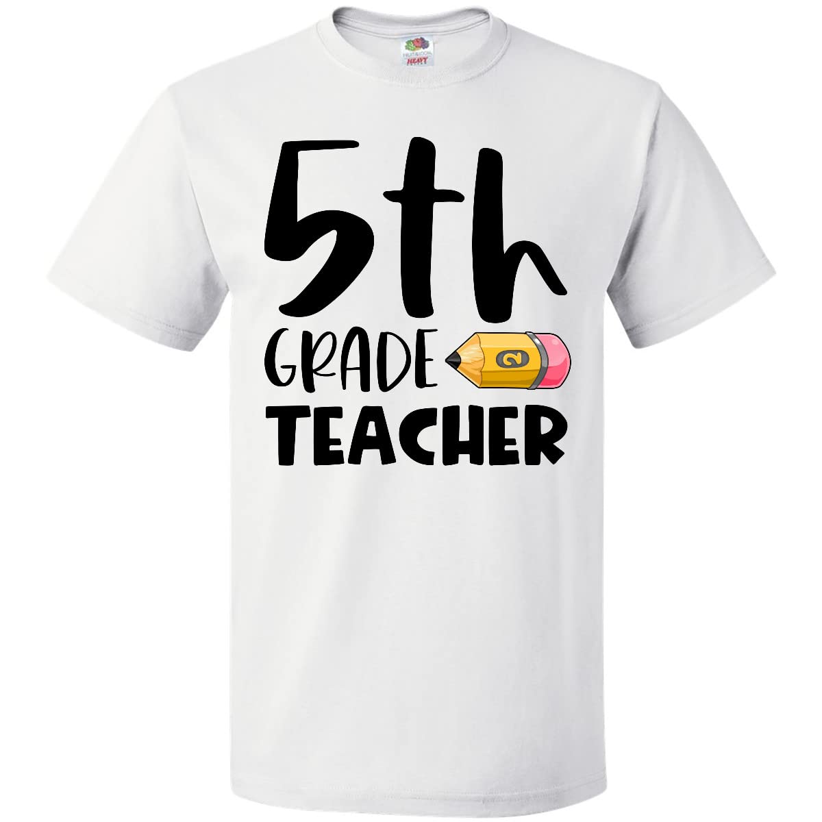 Inktastic Fifth Grade Teacher Pencil Graphic T-Shirt - Fun & Comfortable Tee for School, Classroom & Teacher Appreciation Gifts
